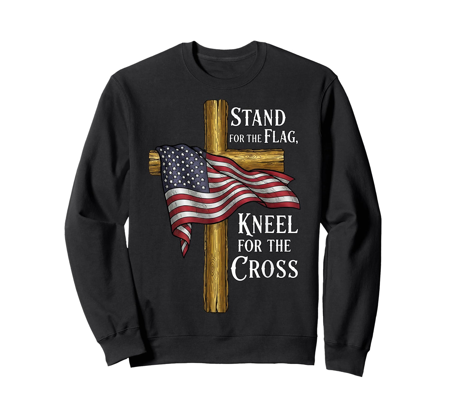 Stand for Flag Kneel for Cross Patriotic Christian Tee T-Shirt