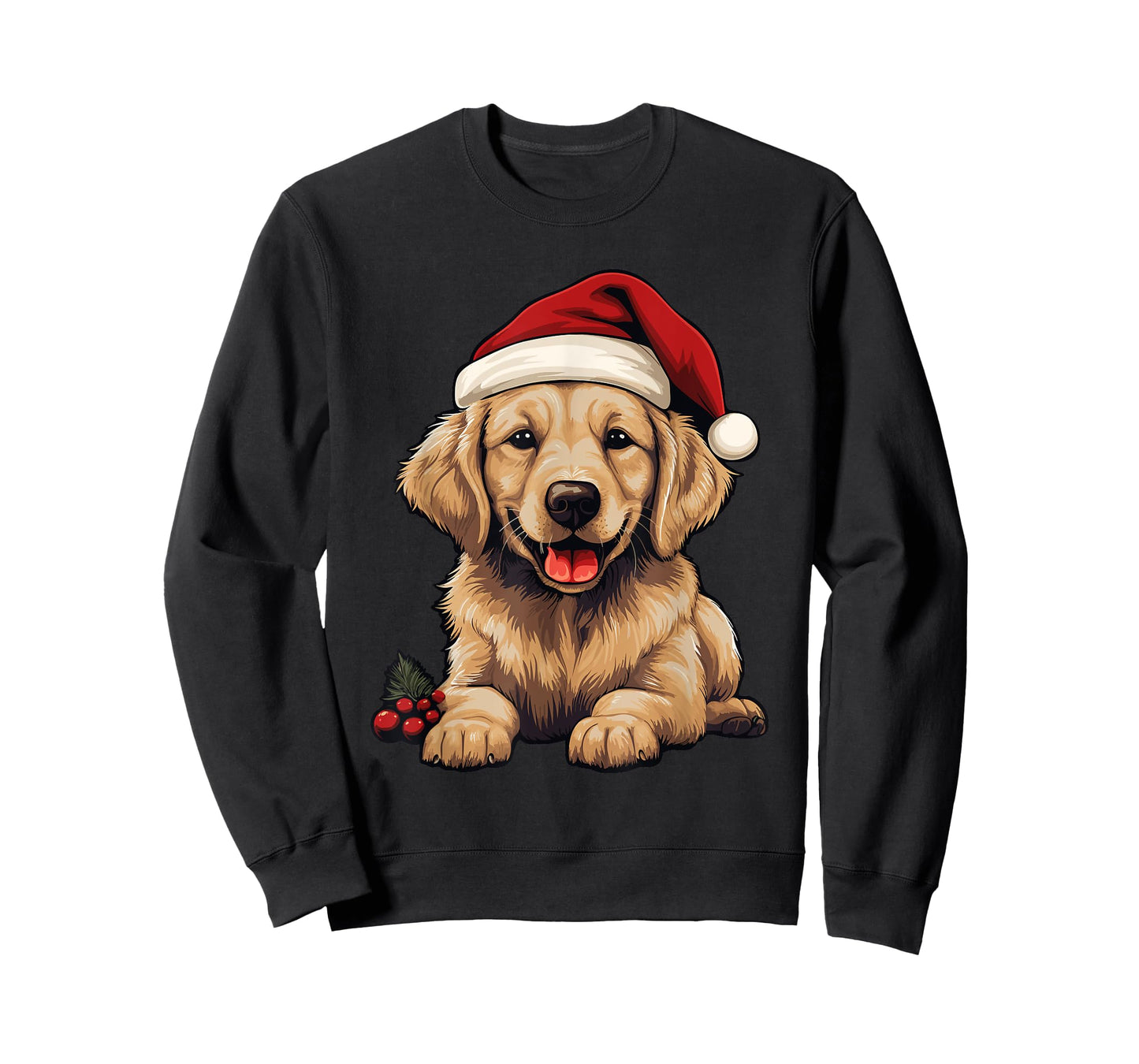 Golden Retriever Dog Christmas Santa Hat Xmas Pajama T-Shirt