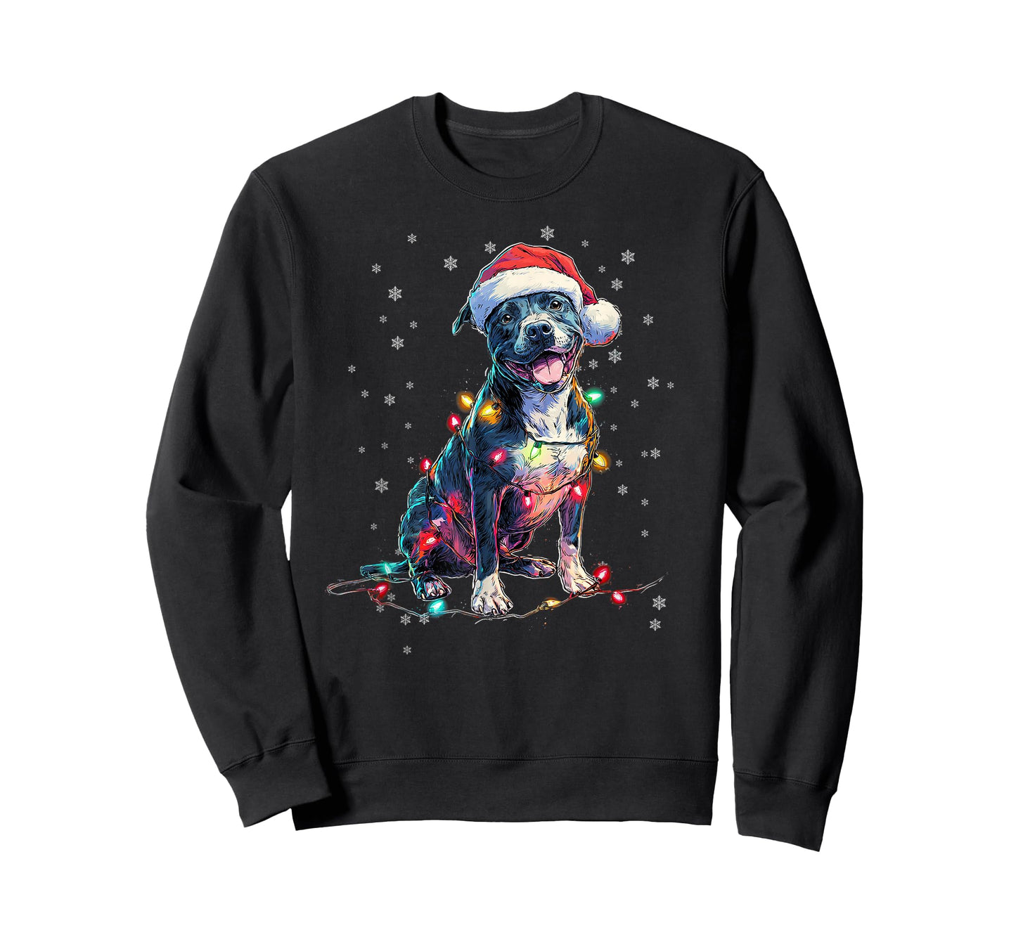 Christmas Dog Pitbull Santa Xmas Women Men Kids T-Shirt