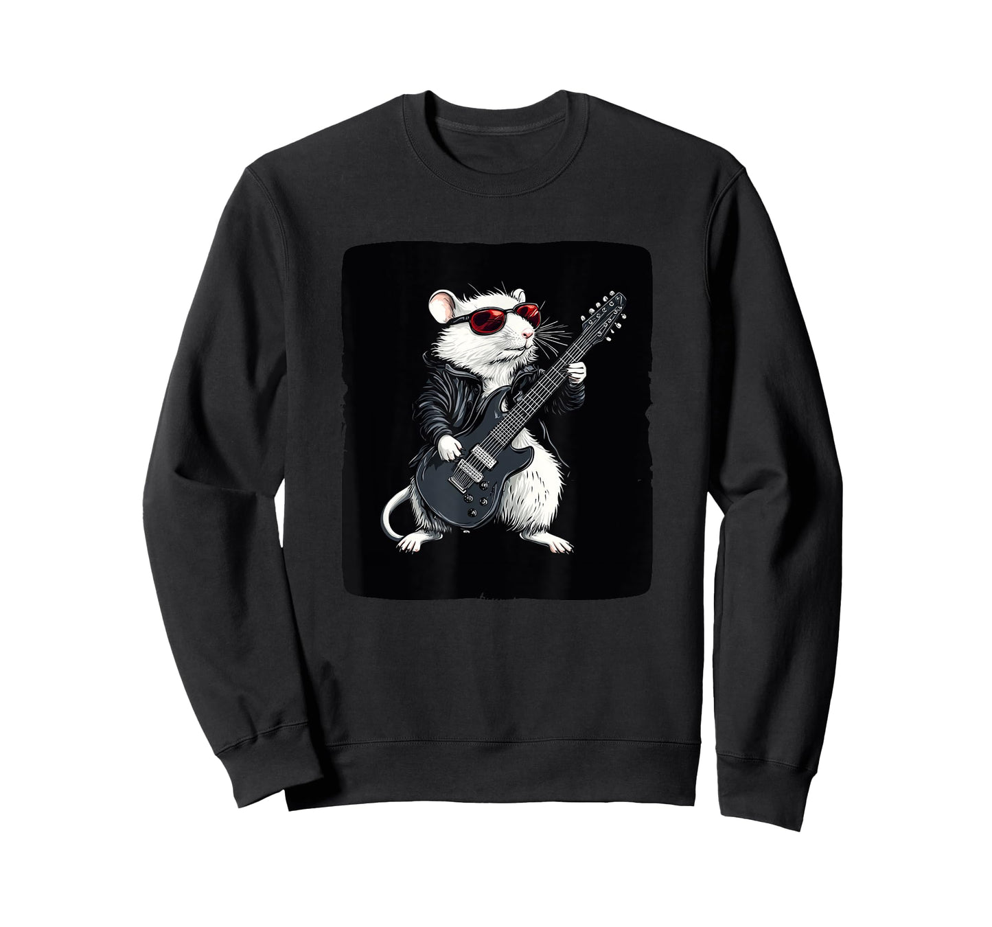 Cool White Rat with Electric Guitar for a Rocking Vibe T-Shirt