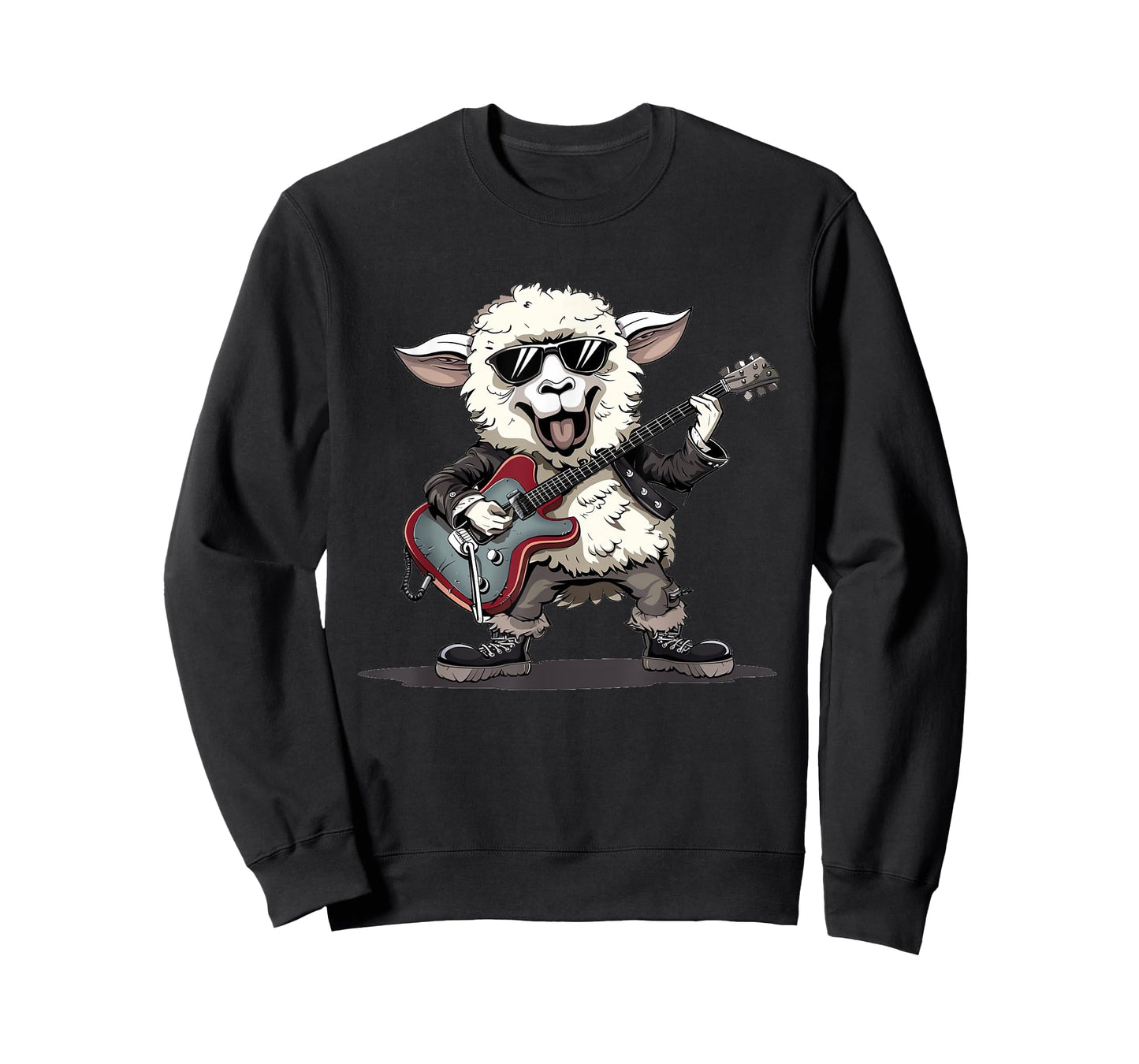 Rock and Roll Sheep with Electric Guitar Style T-Shirt