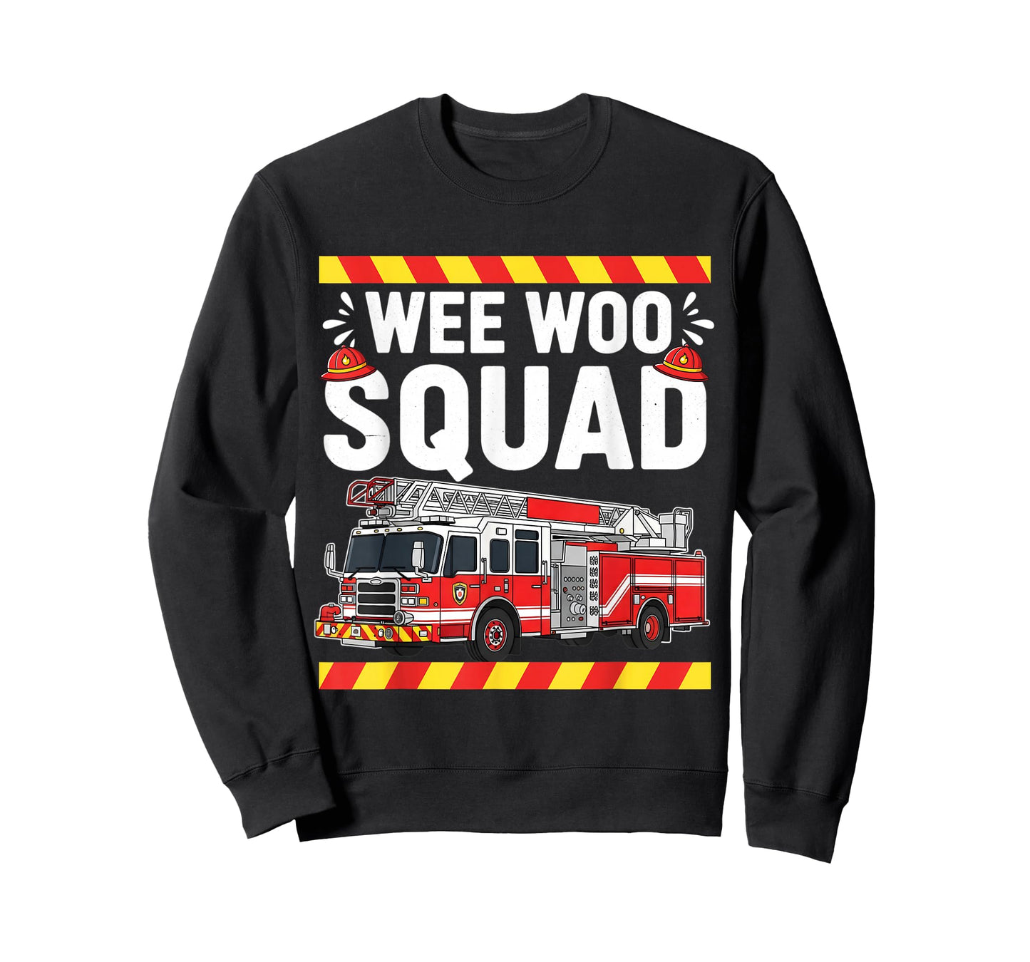 Funny Wee Woo Squad Fire Department Firefighter Fire Truck T-Shirt