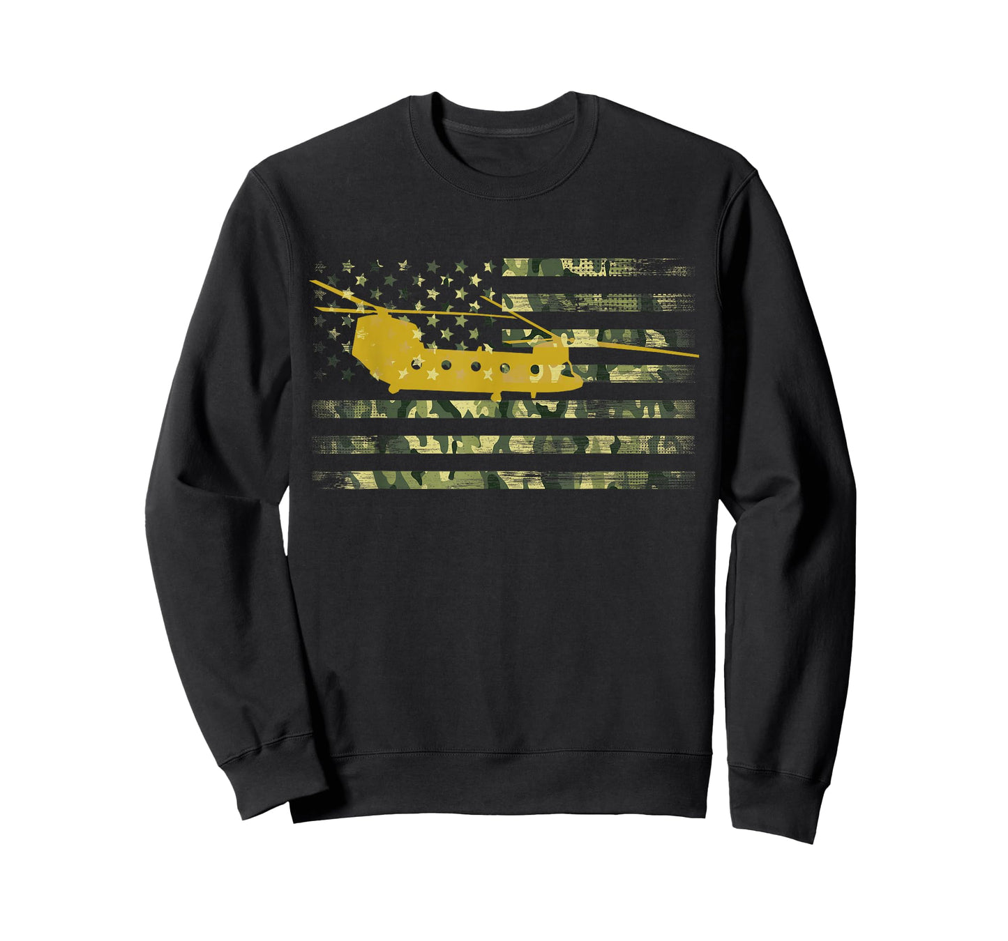 CH-47 Chinook Camo Flag Military Helicopter Shirt T-Shirt