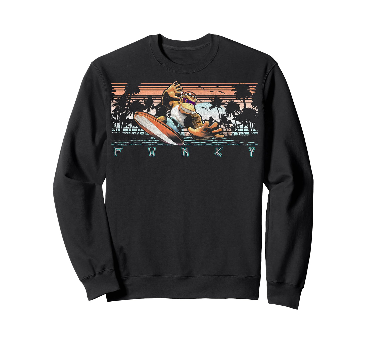 Nintendo Donkey Kong Country Funky Kong Surf Tropical Poster T-Shirt