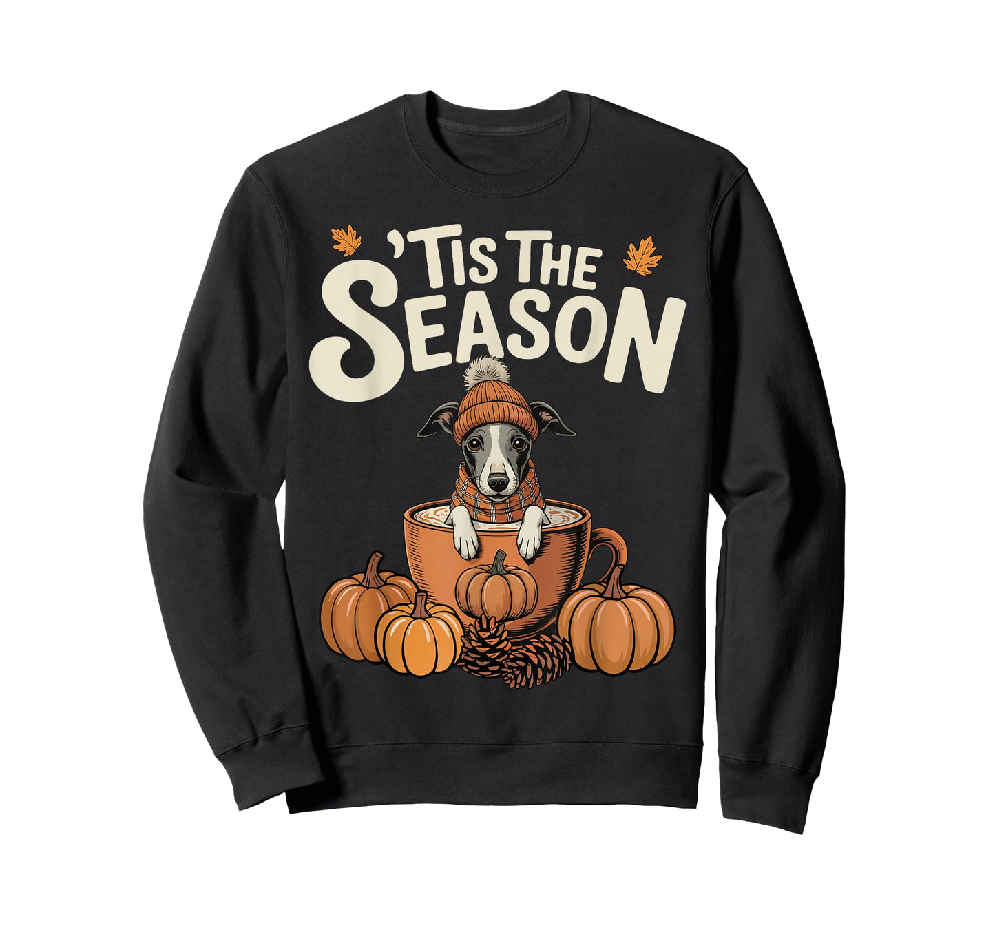 Tis The Season Greyhound Fall Coffee Autumn Pumpkin Spice T-Shirt