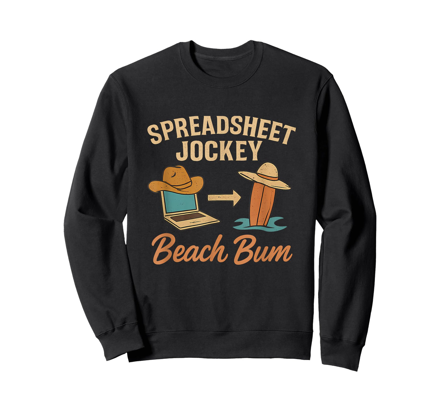 Funny Work Play Balance Spreadsheet Jockey Beach Bum Design T-Shirt