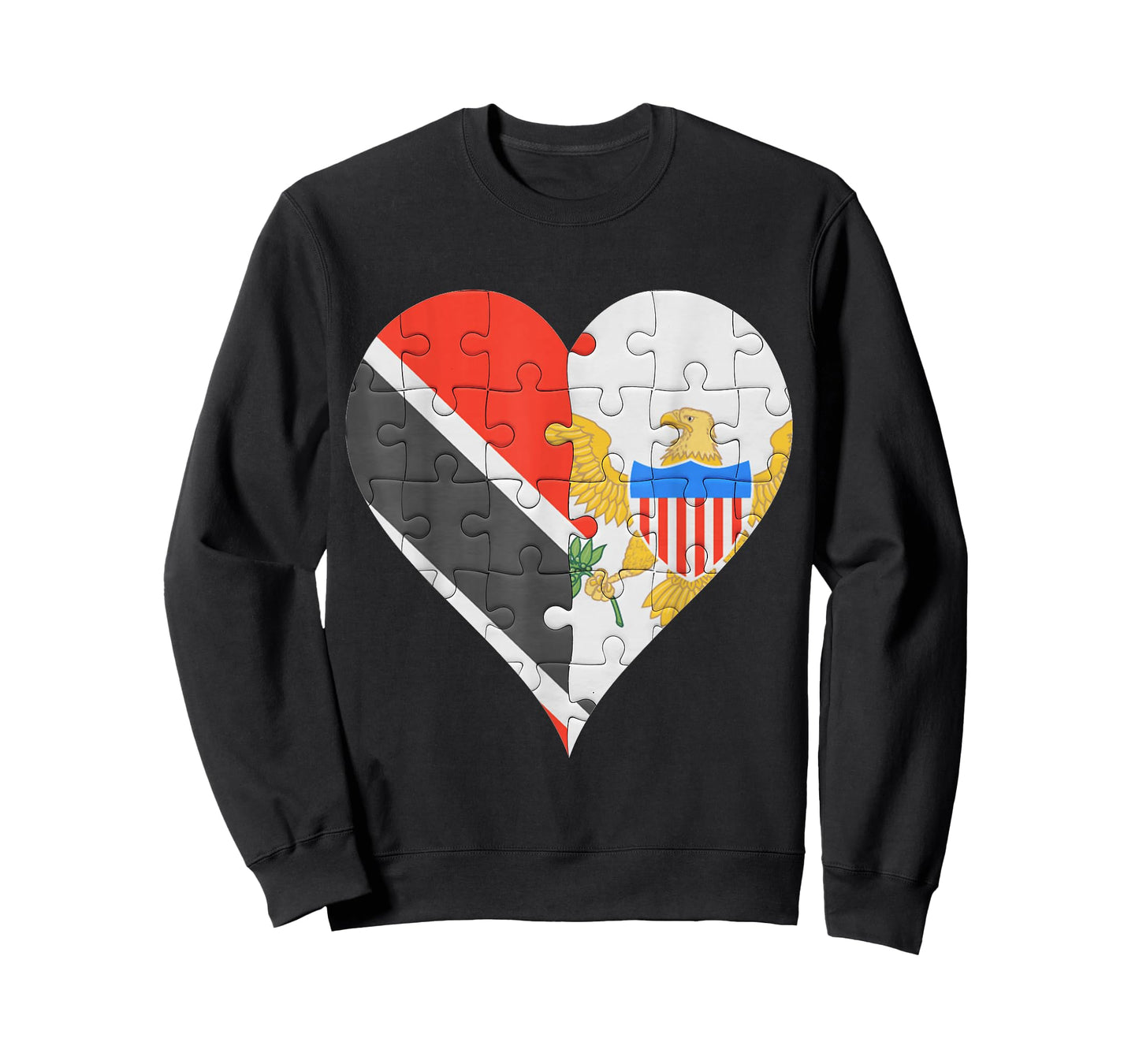 Trinidadian And Tobagoan Virgin Islander Flag Heart T-Shirt
