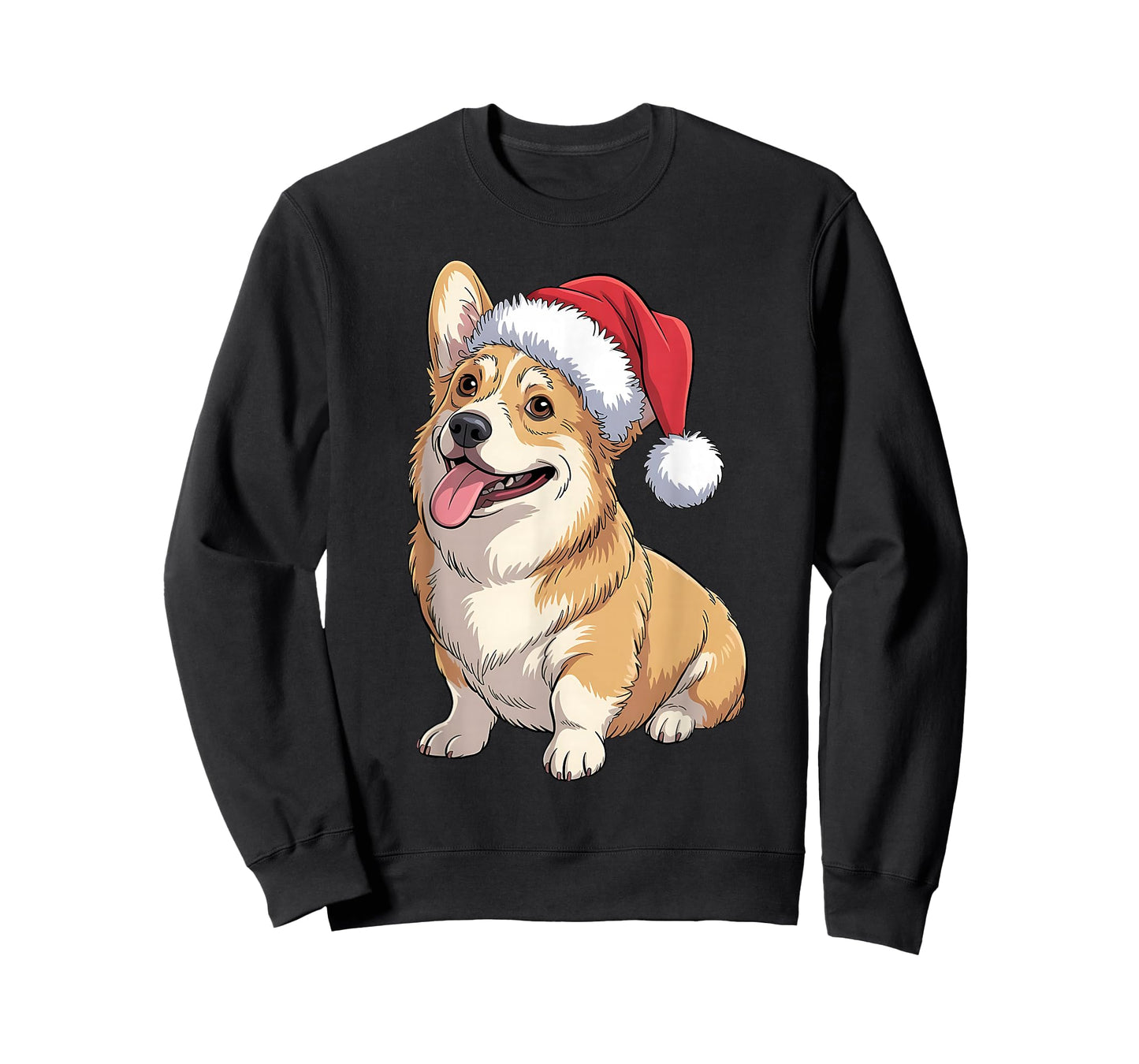 Corgi Dog Christmas Santa Hat Pet Dog Lovers Funny T-Shirt