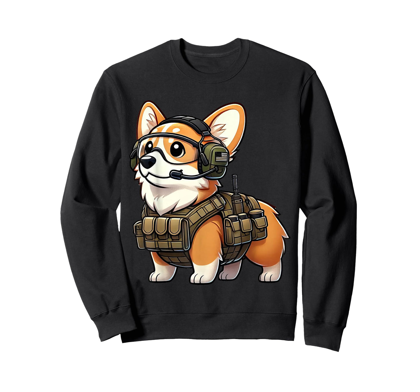 Tactical Corgi Dog Warrior Military Style Art T-Shirt
