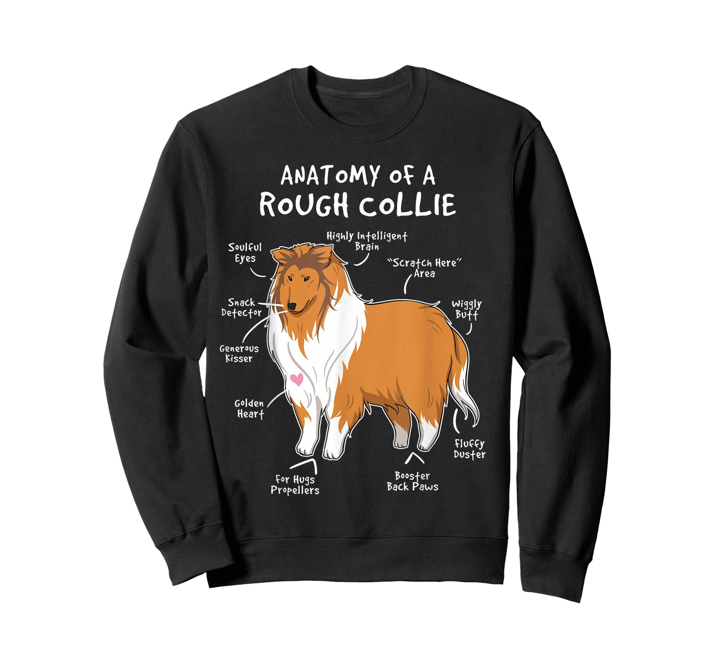 Anatomy of A Rough Collie Funny Dog Puppy Gift T Shirt T-Shirt
