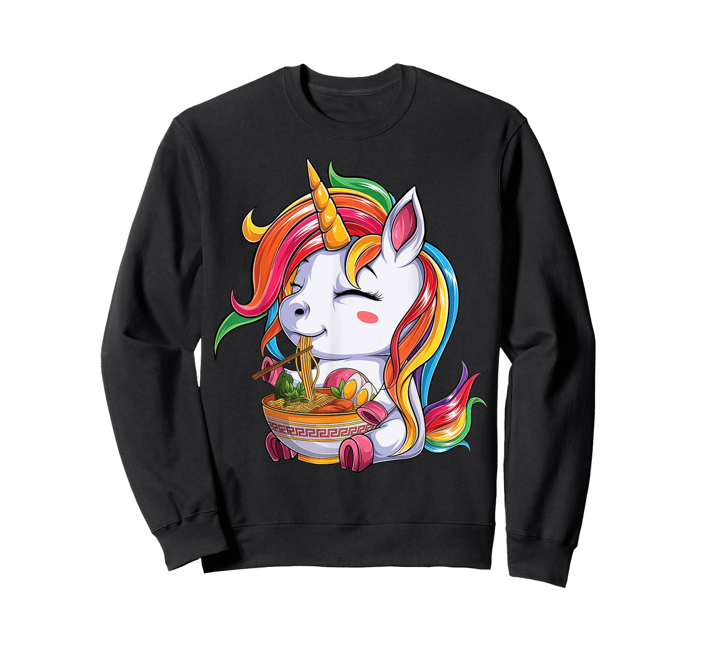 kawaii japanese anime Unicorn Girl ramen Food Lovers T-Shirt