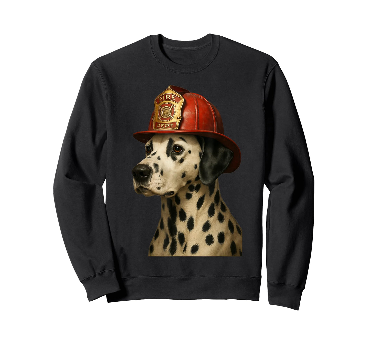 Dalmatian Firehouse Dog Firefighter Hat Fireman Boys Kids T-Shirt