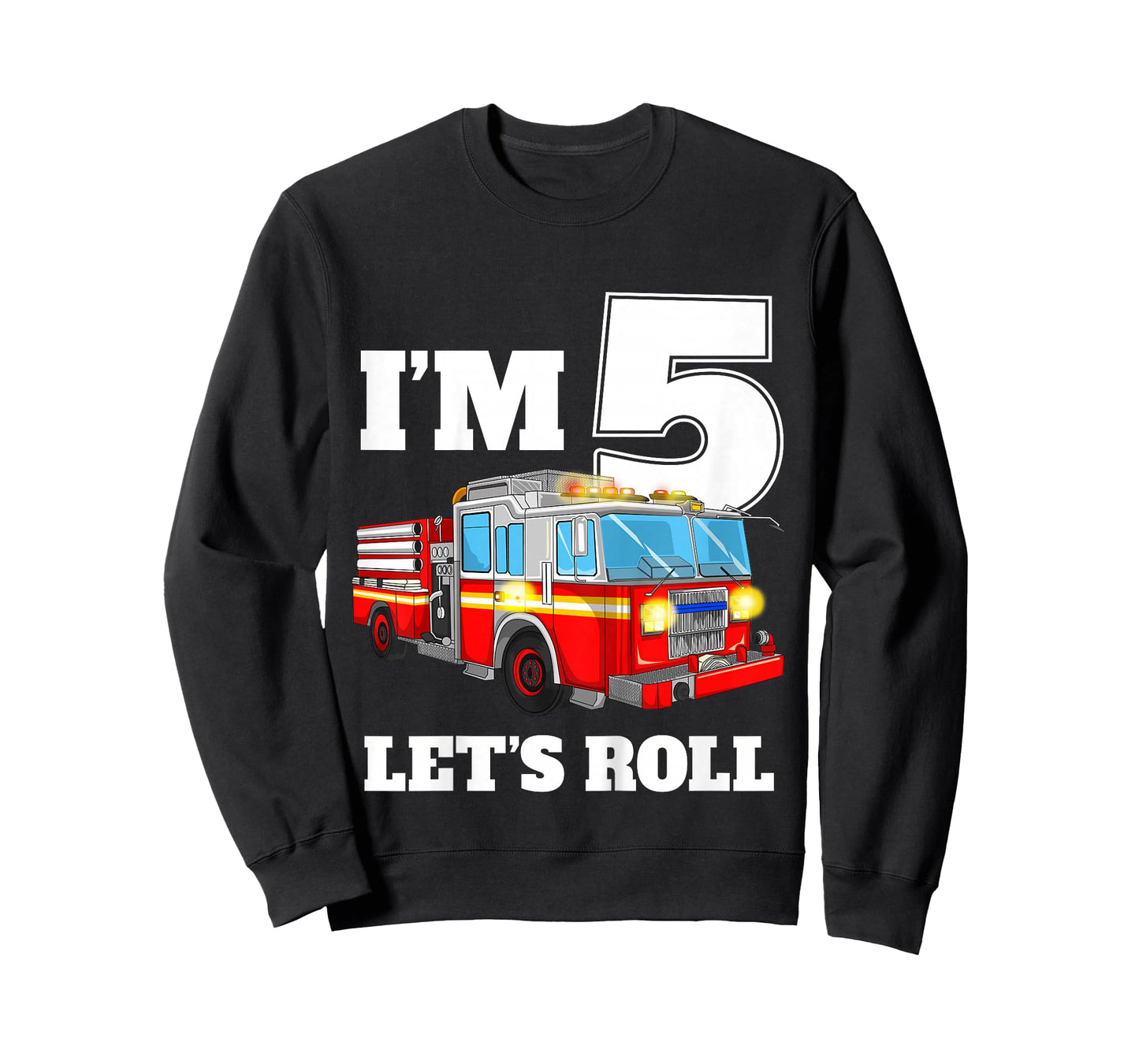 Kids Fire Truck 5th Birthday Boy 5 Year Old Five Firefighter T-Shirt