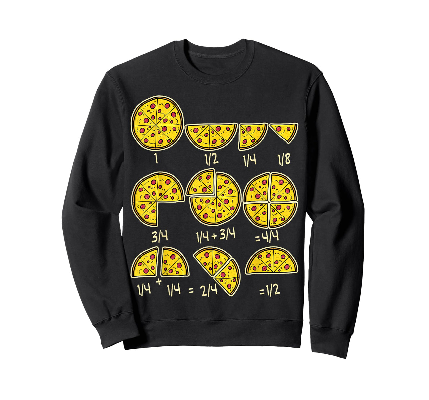 Pizza Salami Cheese Quick Math Fractions Math Teachers T-Shirt