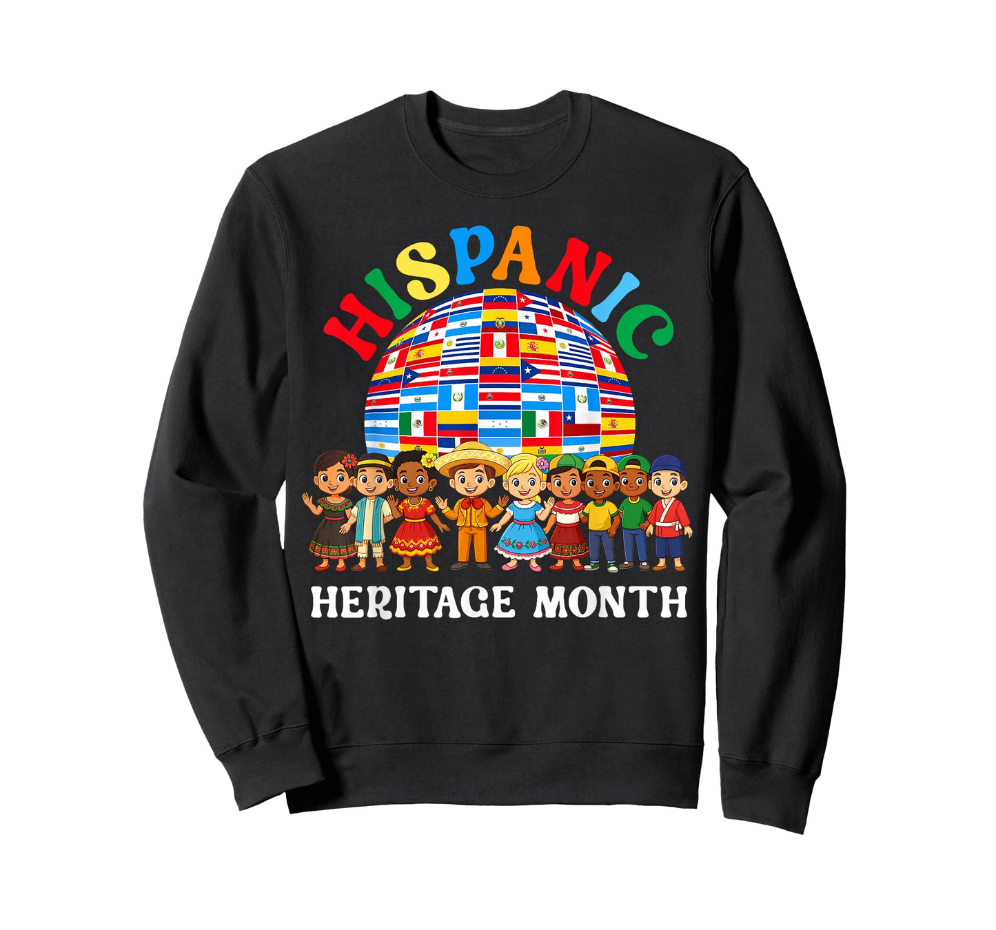 Hispanic Heritage Month All Latin Countries Boys Girls Kids T-Shirt
