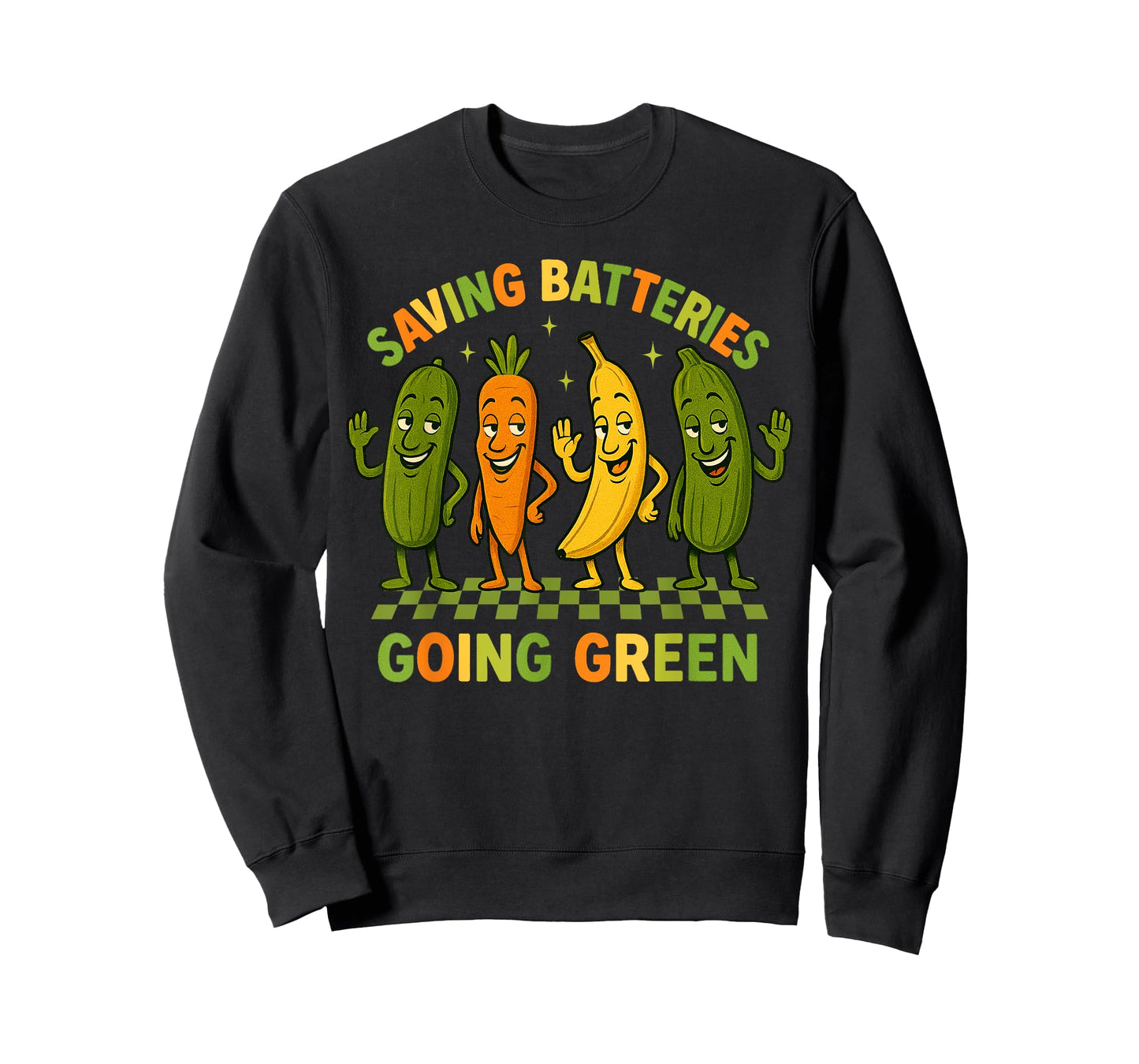 Saving Batteries Going Green Funny Vegetable Humor T-Shirt