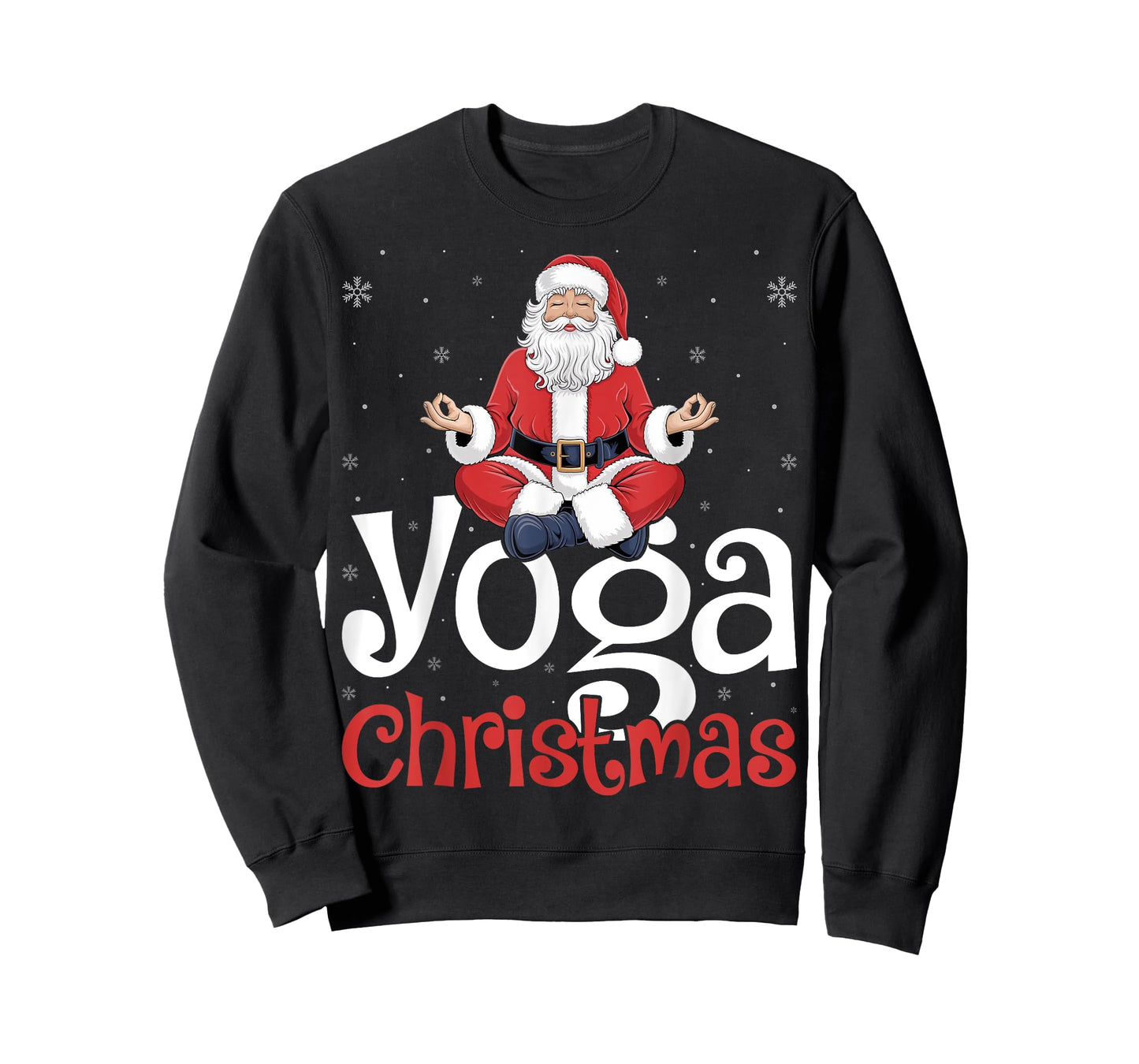 Yoga Christmas Santa Meditation Xmas Winter Holiday T-Shirt