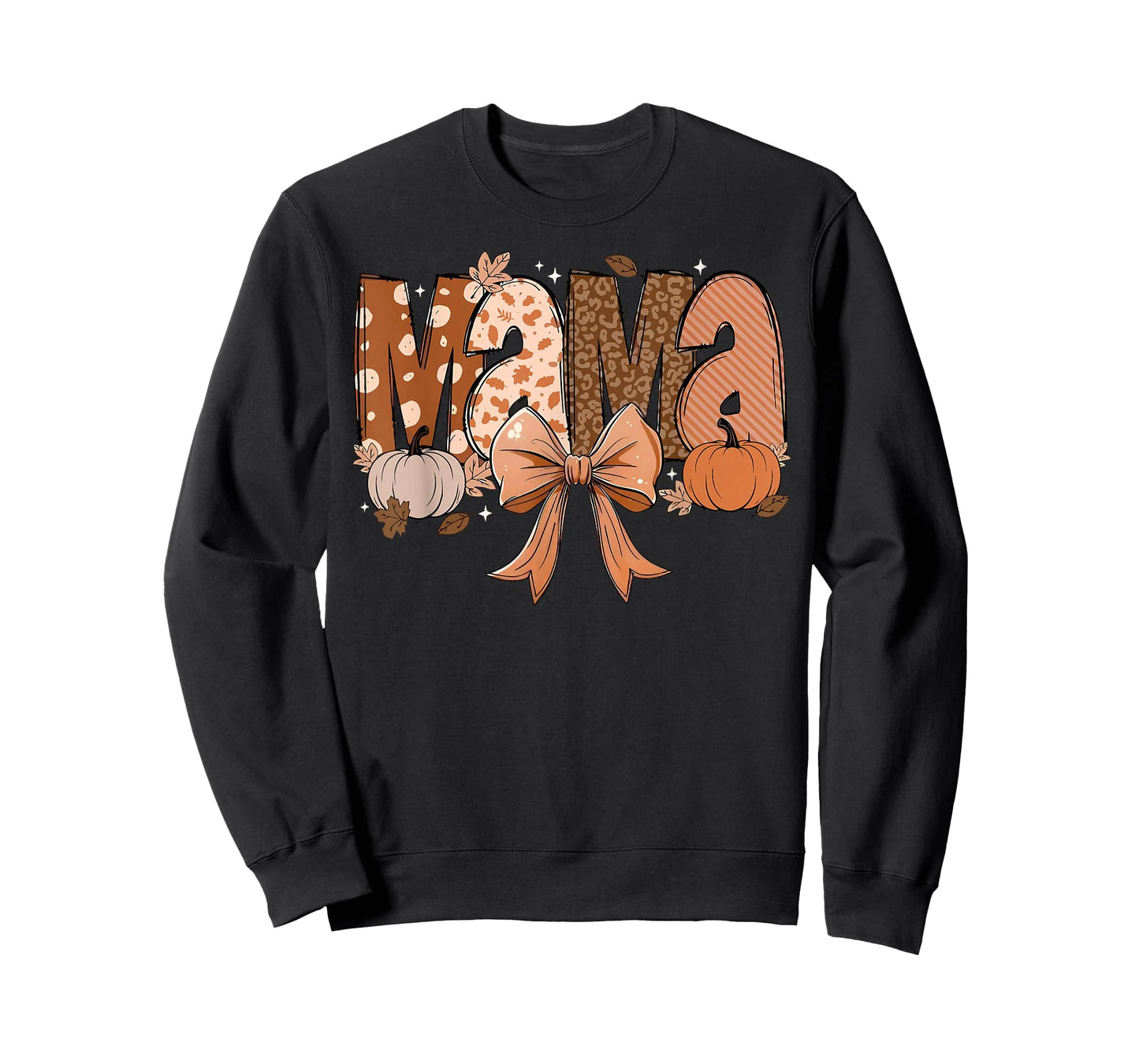 Mama Coquette Bow Pumpkin Autumn Fall Leaves Thanksgiving T-Shirt