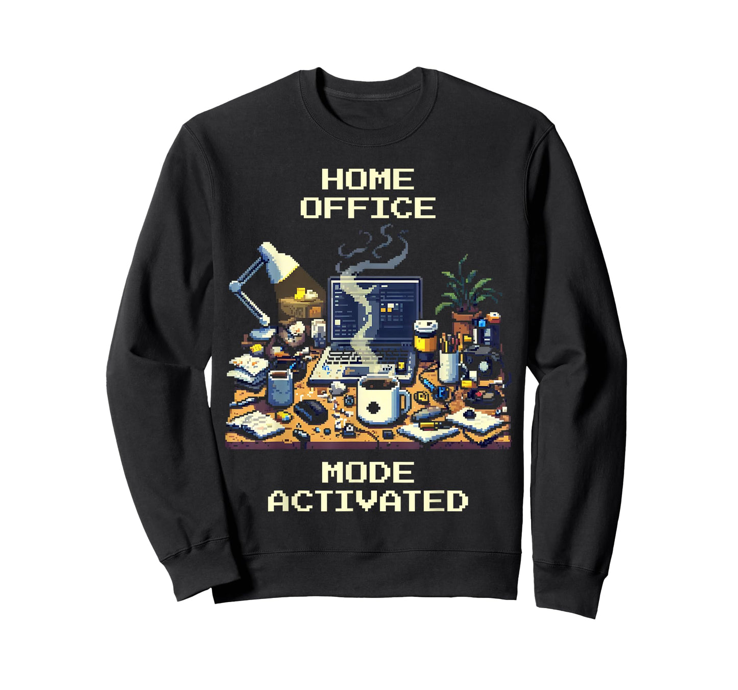 Home Office Mode Activated | Gamer Pixel Art Work Style T-Shirt