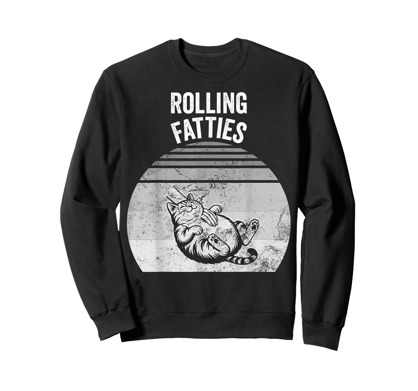 Rolling Fatties Cat Humor Design T-Shirt