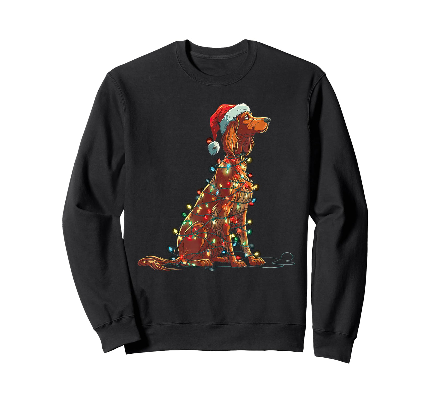 Funny Irish Setter Christmas Graphics Dog Lights Lover T-Shirt