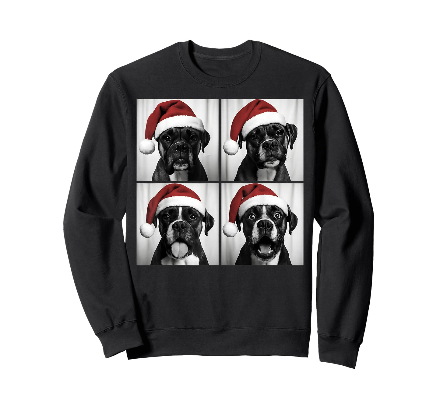 Funny Christmas Boxer Dog Santa Photo Booth T-Shirt