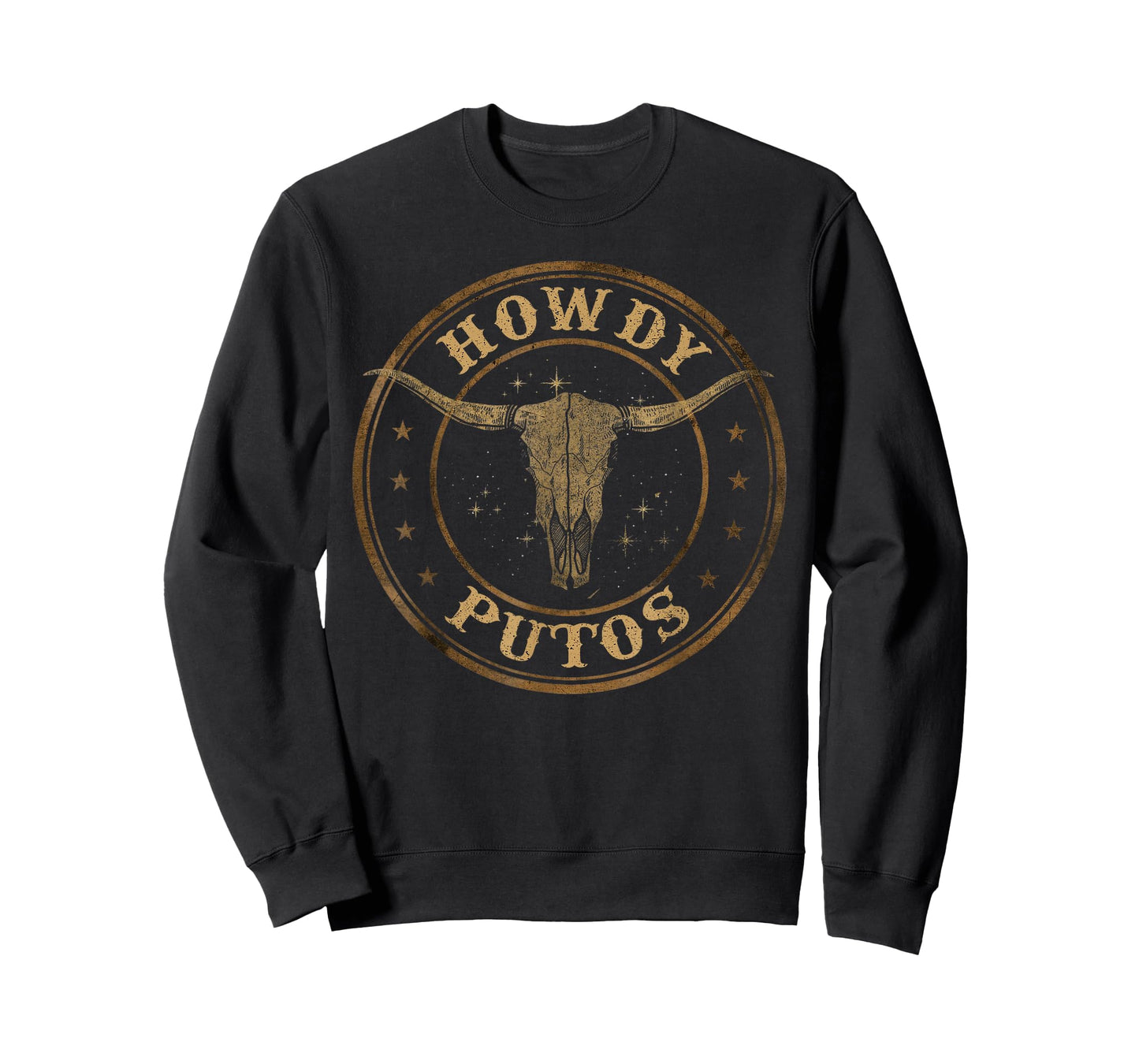 Howdy Putos Bull Skull Country Cowboy Western T-Shirt