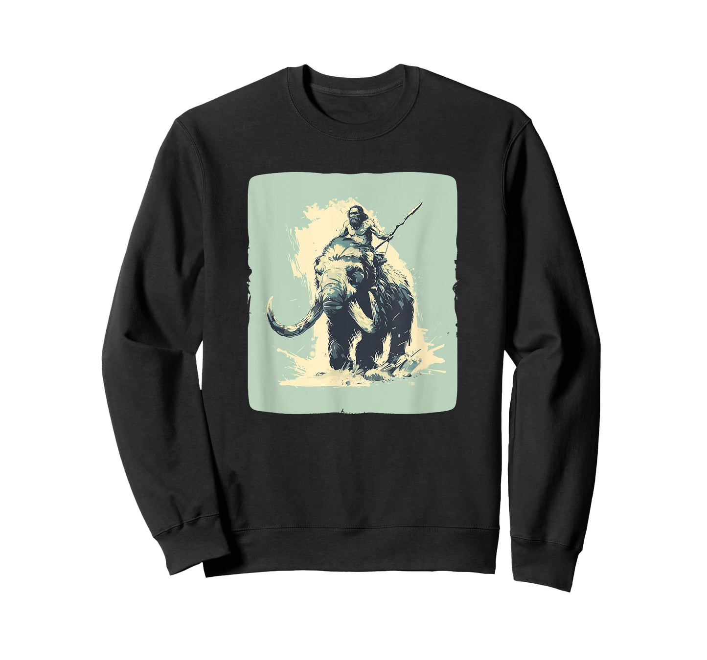 Cool Neanderthal riding Mammoth in cold Colors Costume T-Shirt