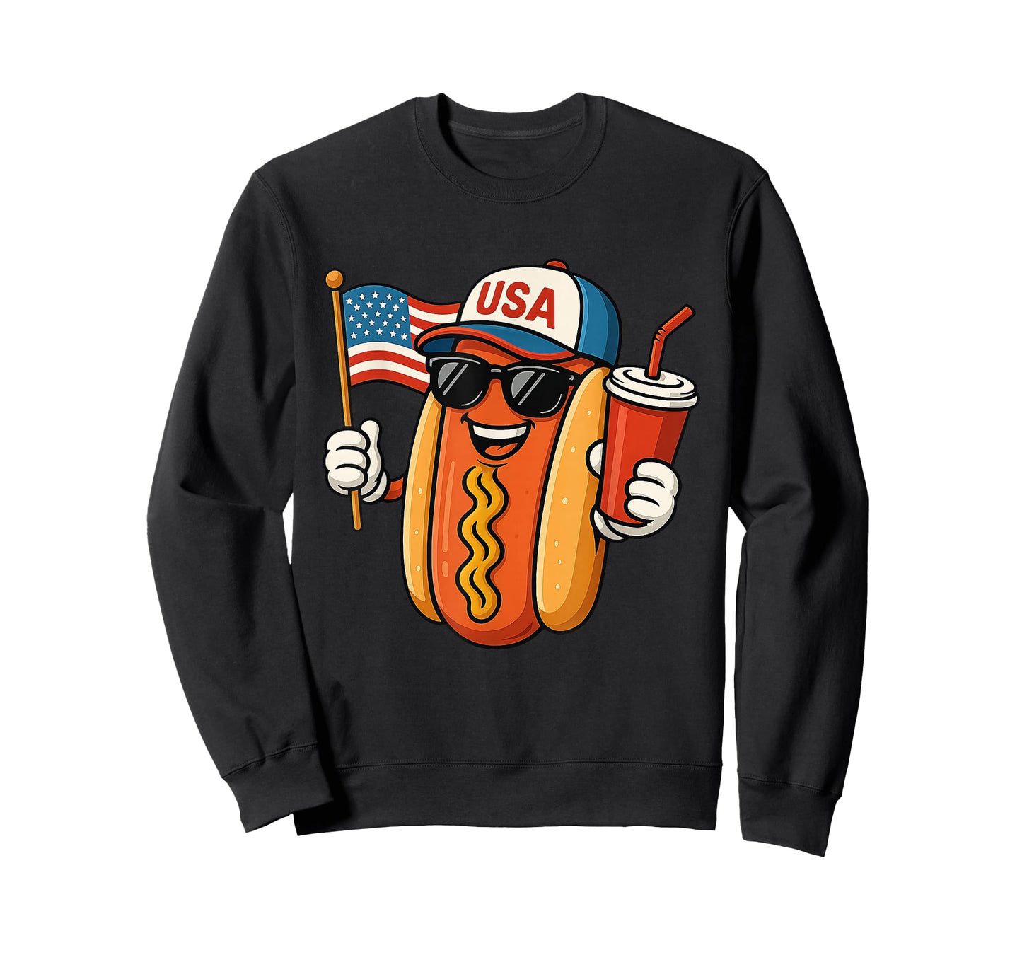 Funny USA Hotdog 4th of July Cookout Parade Food Humor T-Shirt
