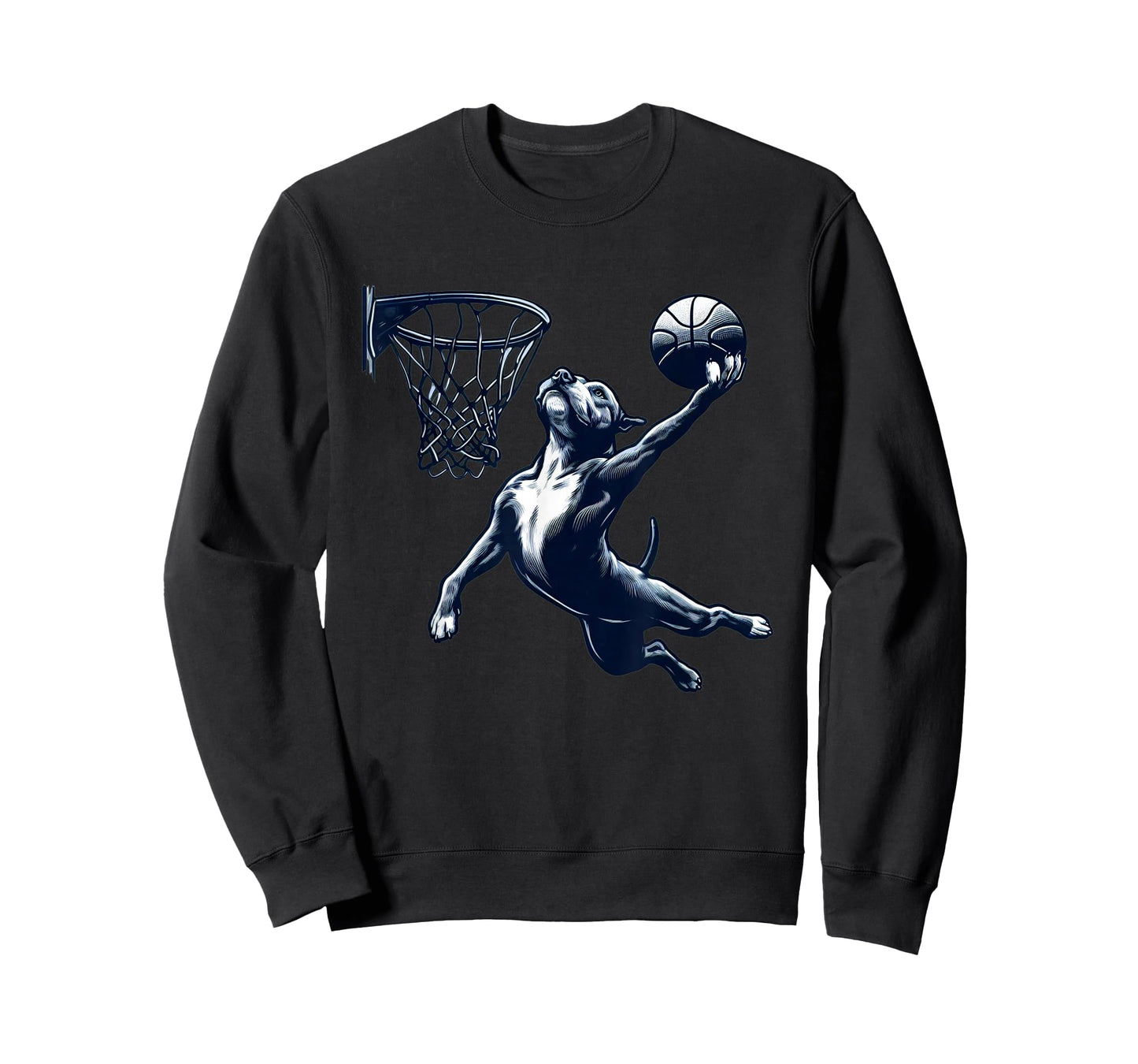 Pitbull Dunking Basketball Dog Playing Basketball Sports T-Shirt