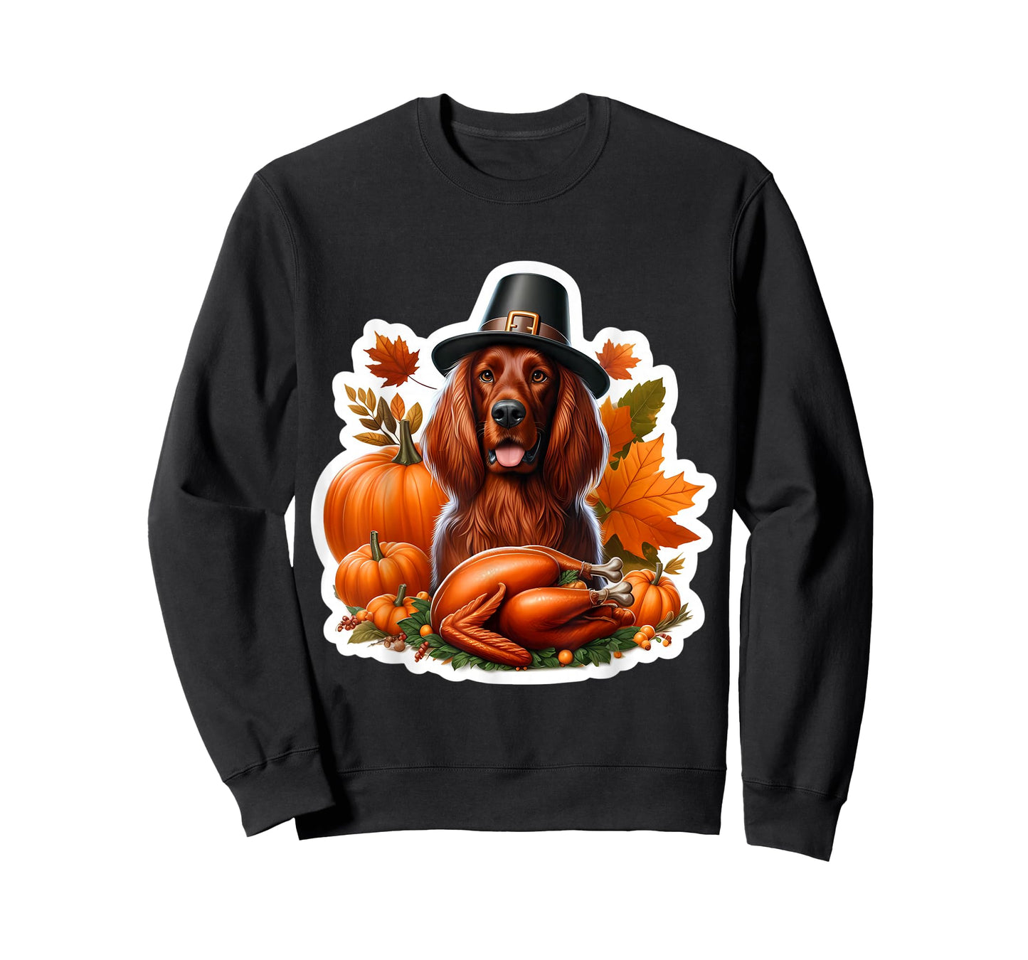 Thanksgiving Irish Setter Dog Owner Lover Funny Turkey Cute T-Shirt