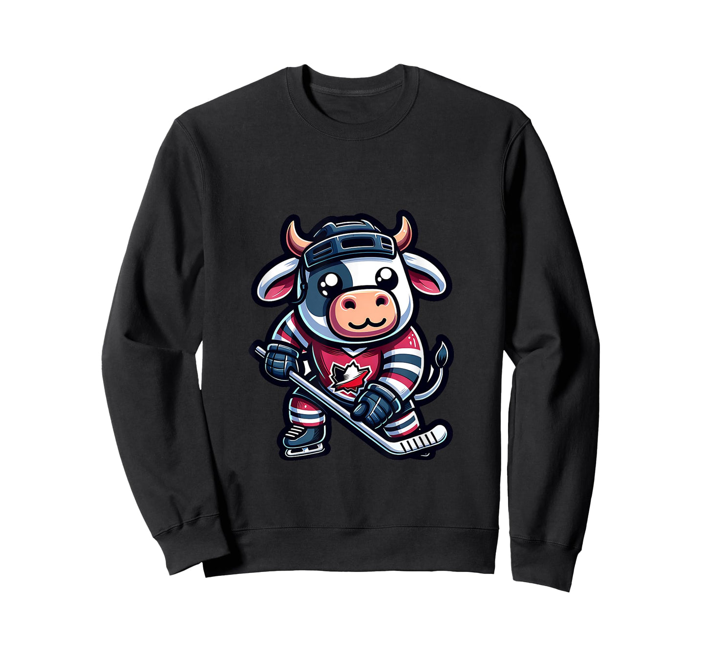 Ice Hockey Cow With Maple Leaf Jersey T-Shirt