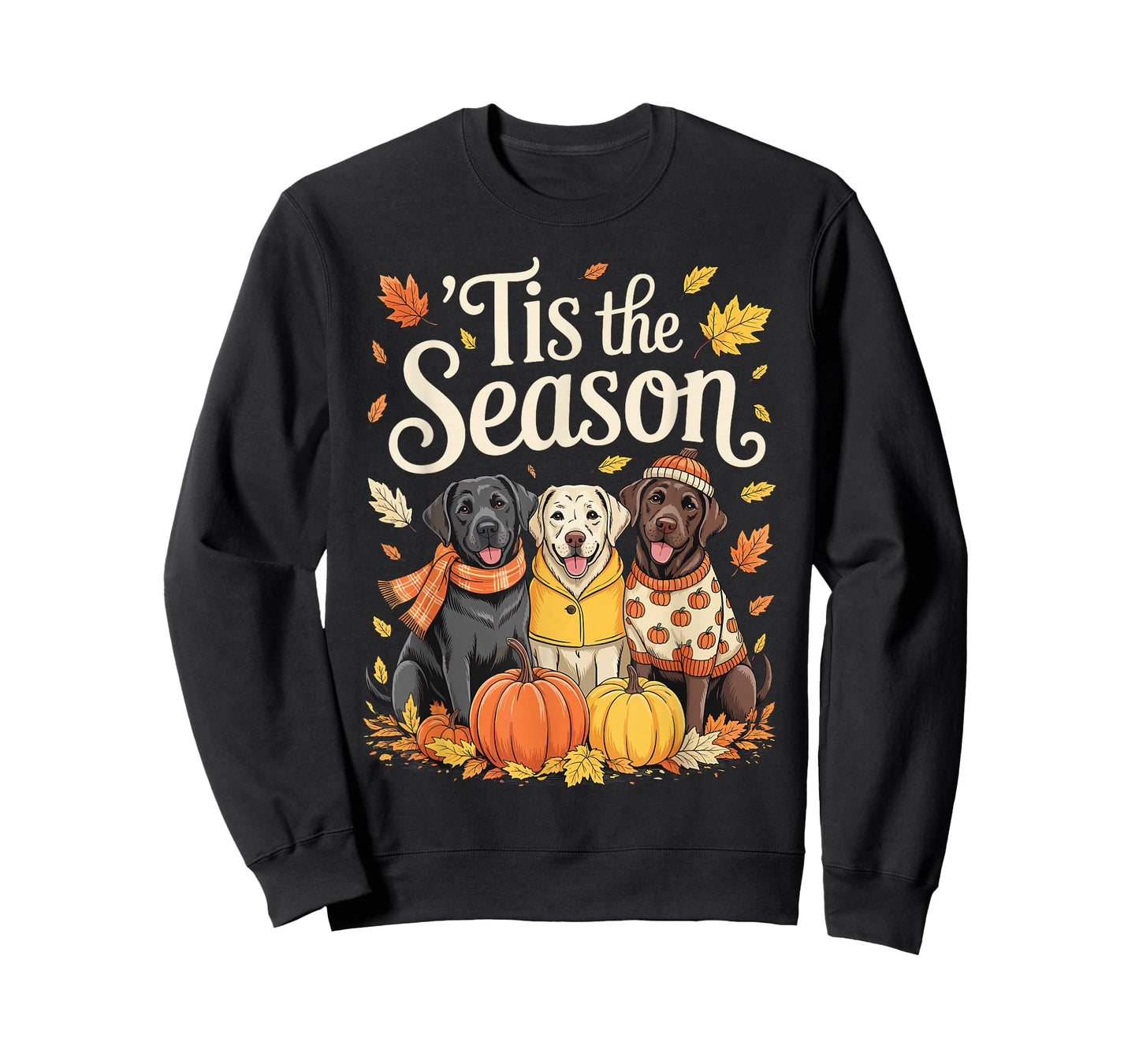 Tis The Season Labrador Retriever Fall Autumn Pumpkin Dog T-Shirt