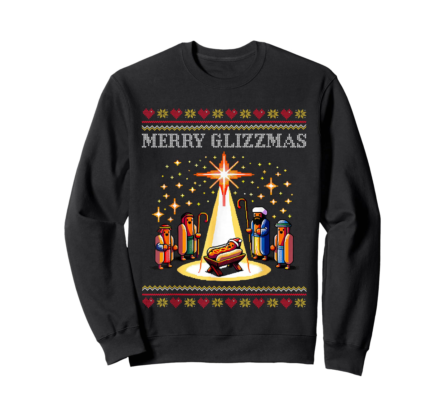 Merry Glizzmas Tacky Funny Merry Christmas Hot Dogs Xmas T-Shirt