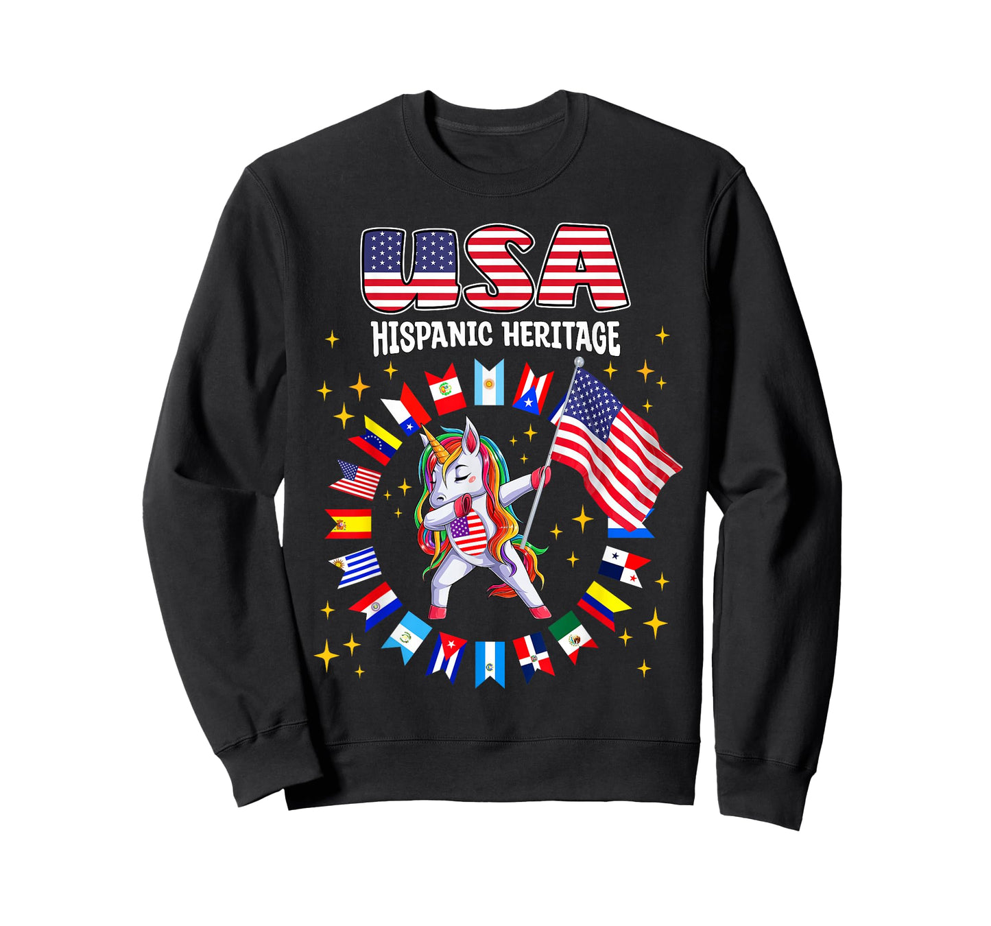 Hispanic Heritage Month USA flag kids boys girls toddler T-Shirt