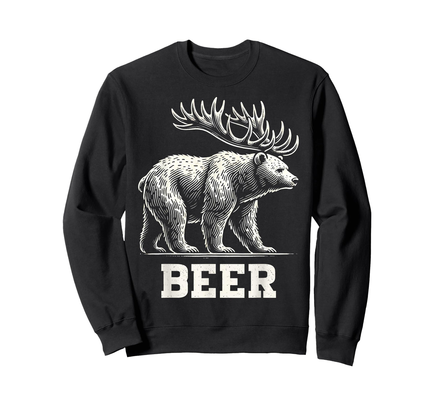 Funny Beer Lover Bear Deer Beer Drinking Animal Humor T-Shirt