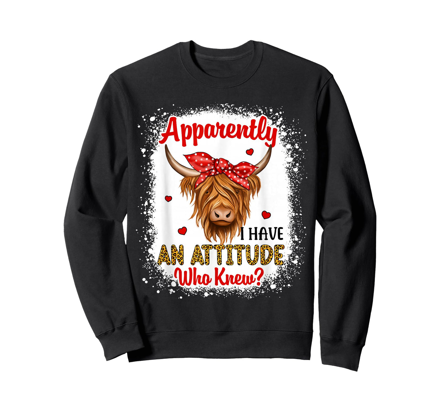 Bleached Highland Cow Apparently I Have An Attitude Who Knew T-Shirt