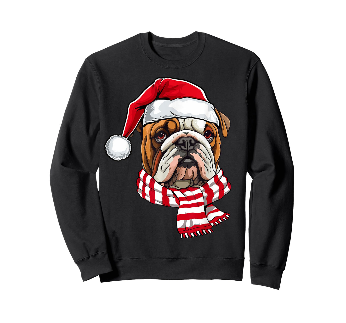 Santa English Bulldog Christmas Dog Lover Men Women Kids T-Shirt