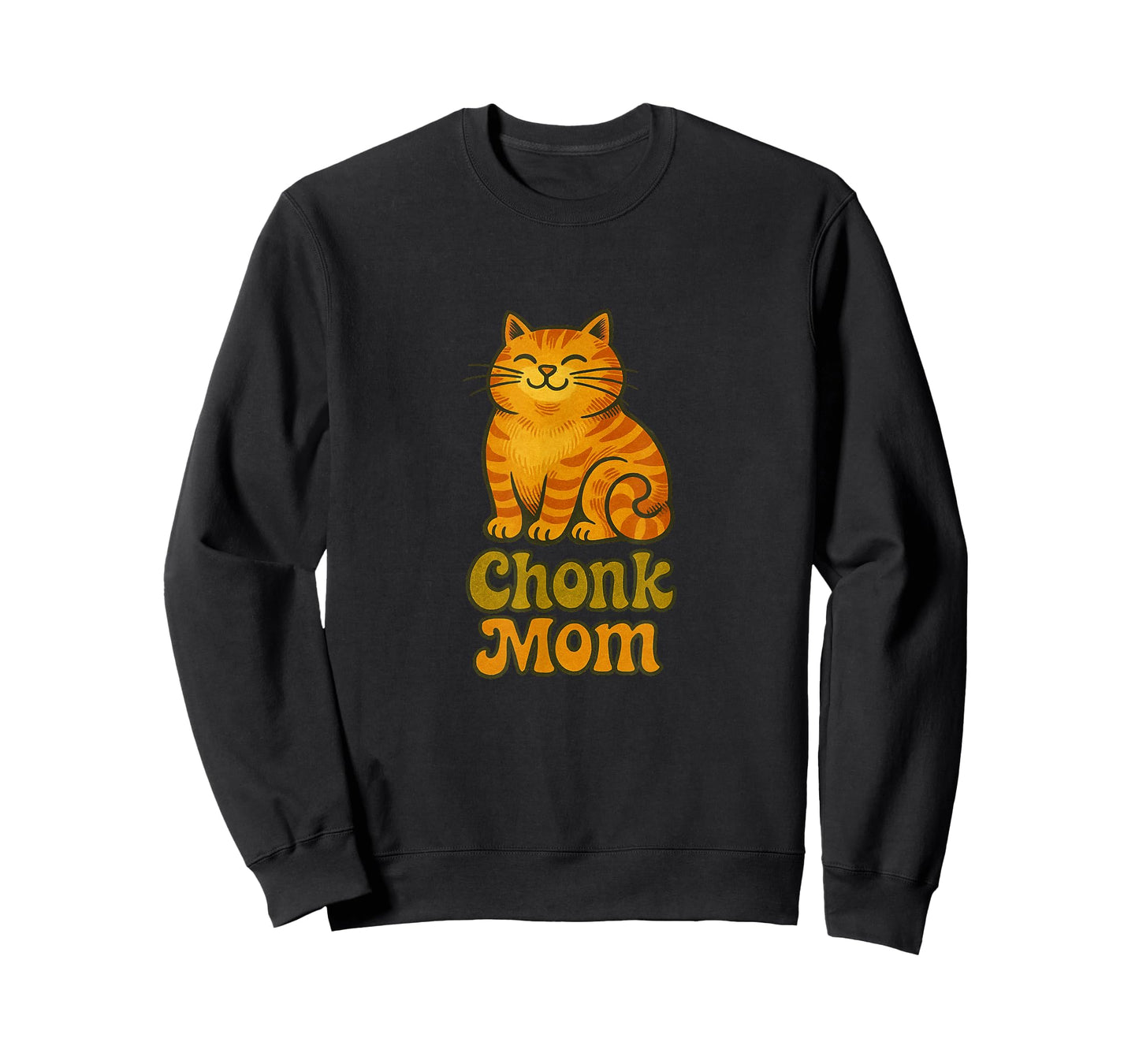 Orange Cat Chonk Mom Funny Cute Chubby Ginger Cats T-Shirt