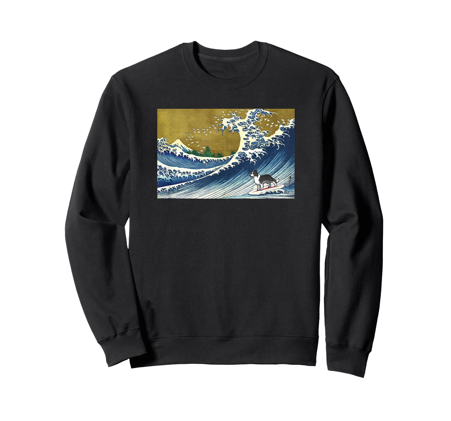 Retro Vintage Surfing A Wave Border Collie Lover T-Shirt