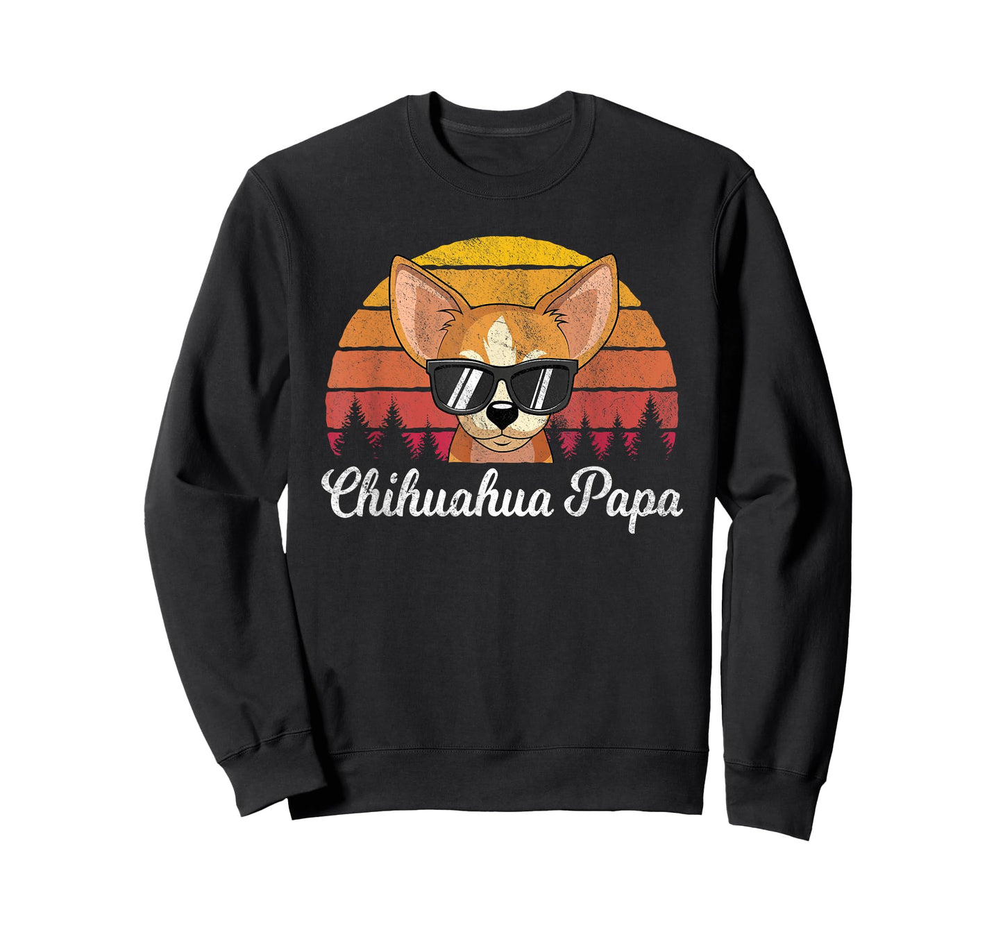 Retro Vintage Chihuahua Papa Funny Fathers Day T-Shirt