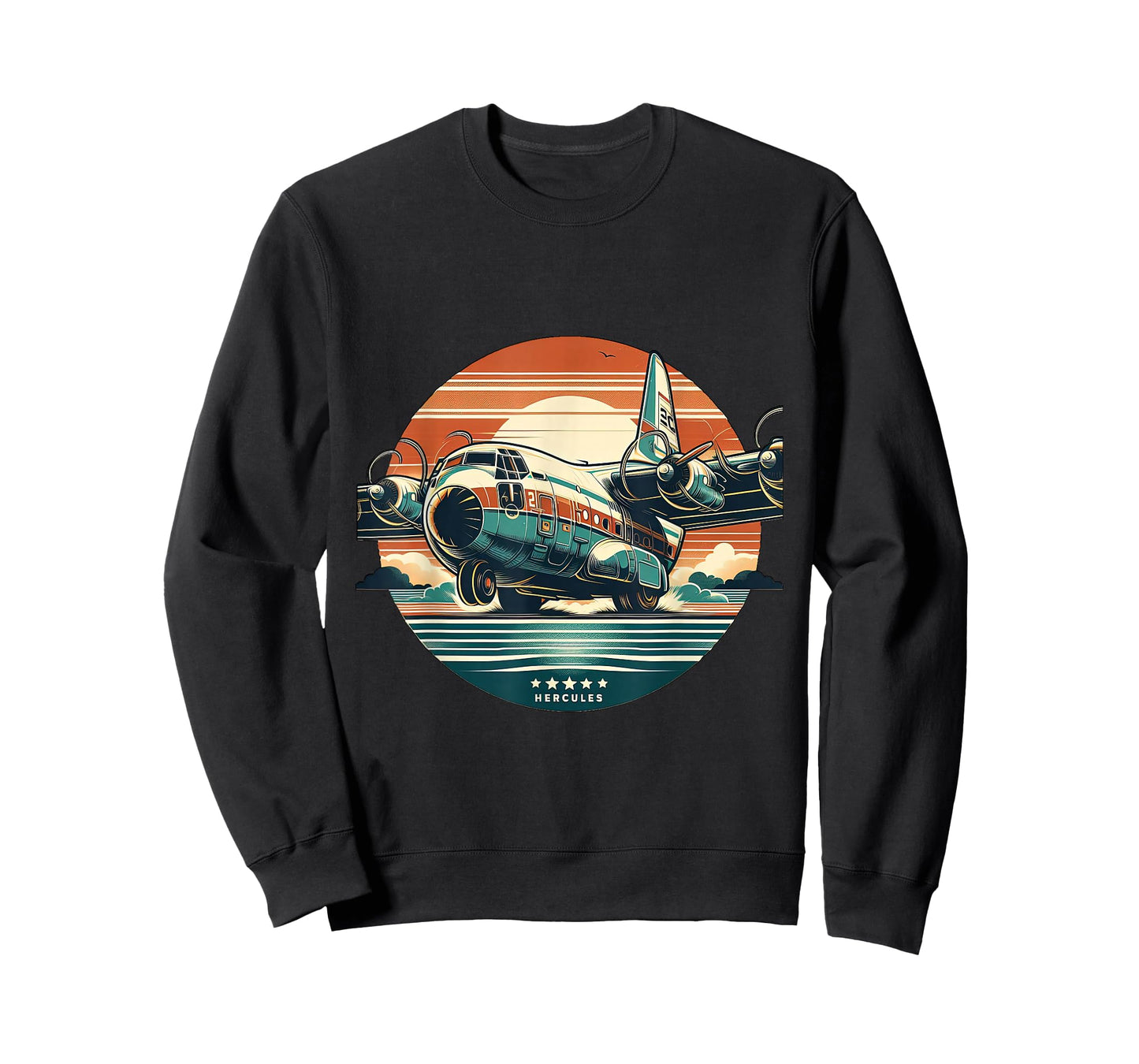 C-130 Hercules Vintage C130 Airplane Retro Sunset Pilot T-Shirt