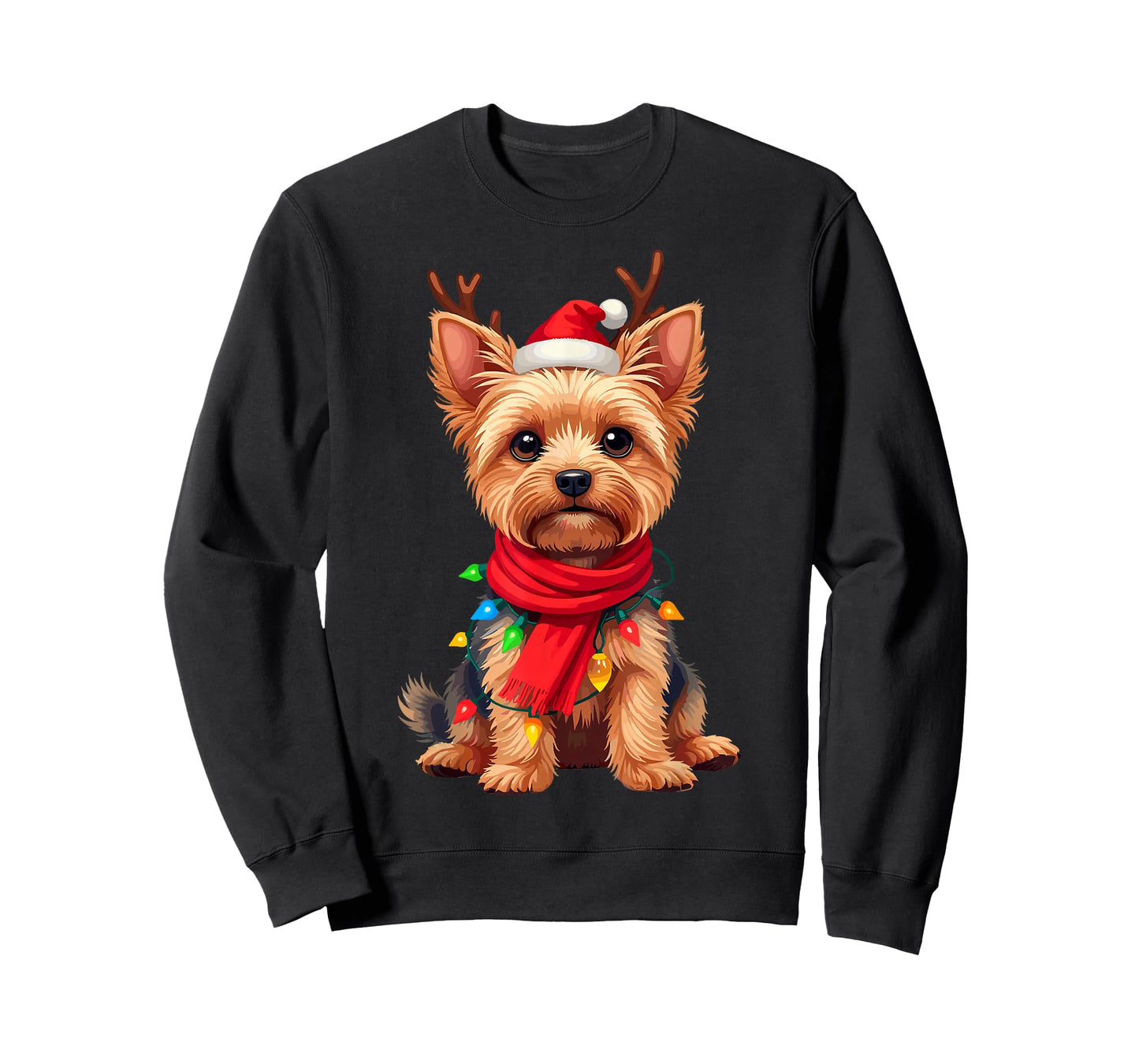Yorkshire Terrier Santa Reindeer Christmas Yorkie Dog Lover T-Shirt