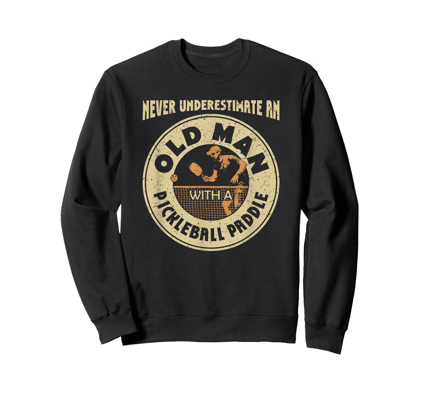 Never Underestimate Old Man with A Pickleball Paddle Retro T-Shirt