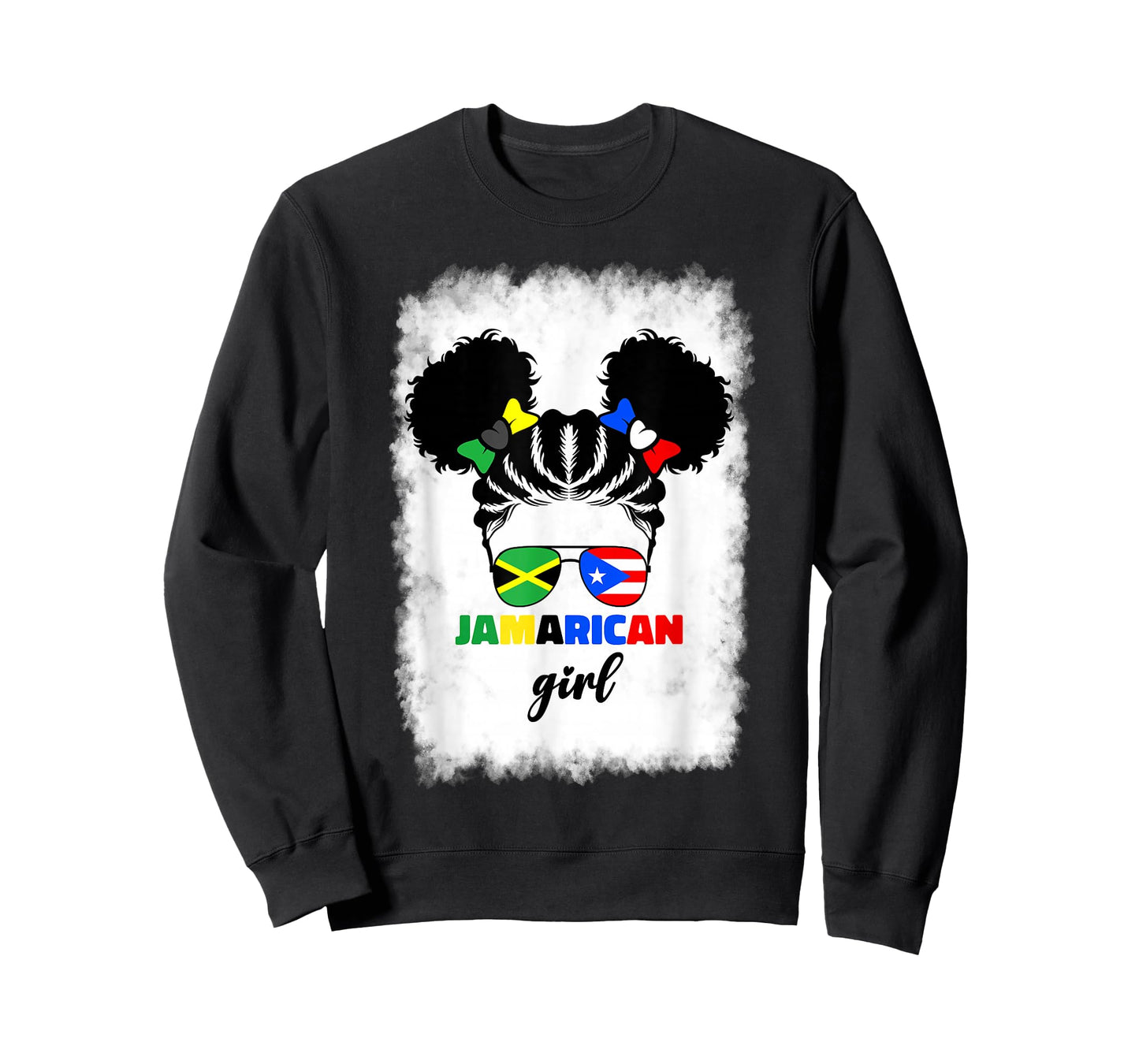 Half Jamaican And Puerto Rican Rico Jamaica Flag Kids Grils T-Shirt