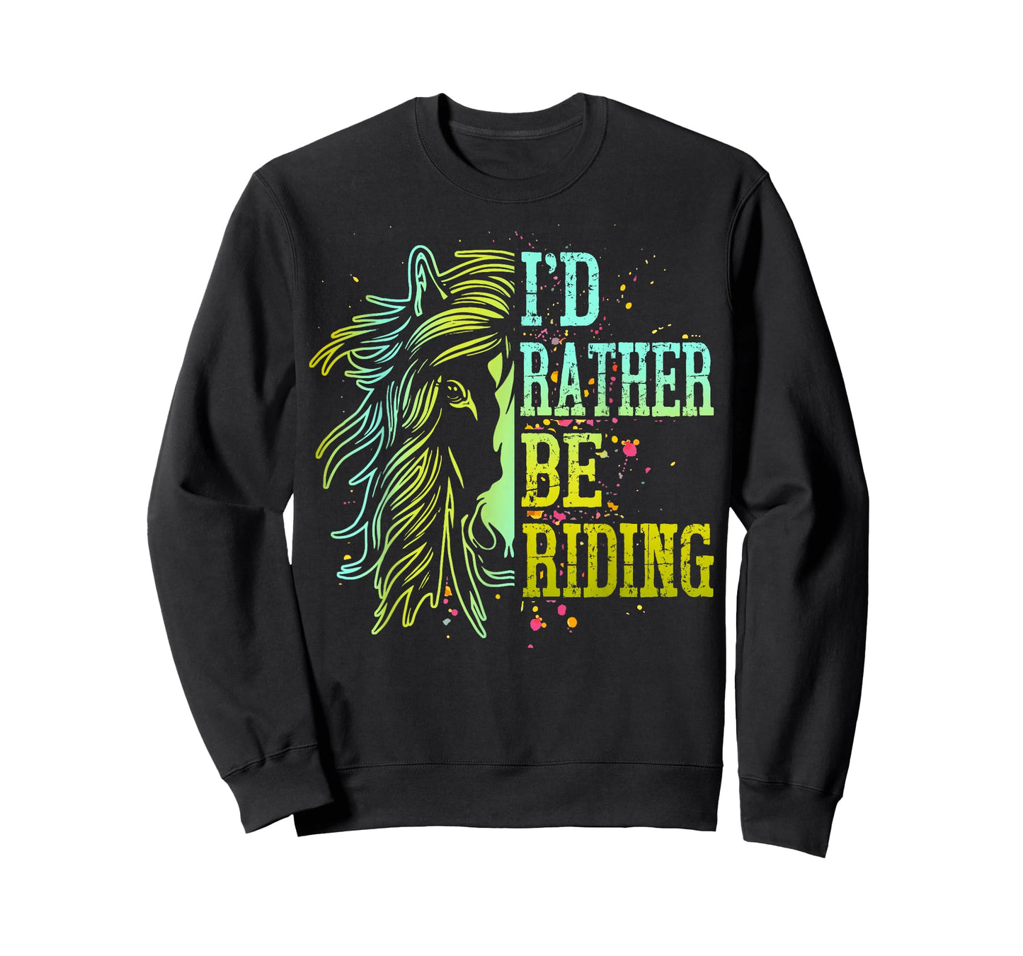 I'd Rather Be Riding Horse Back Girl Women Funny Equestrian T-Shirt