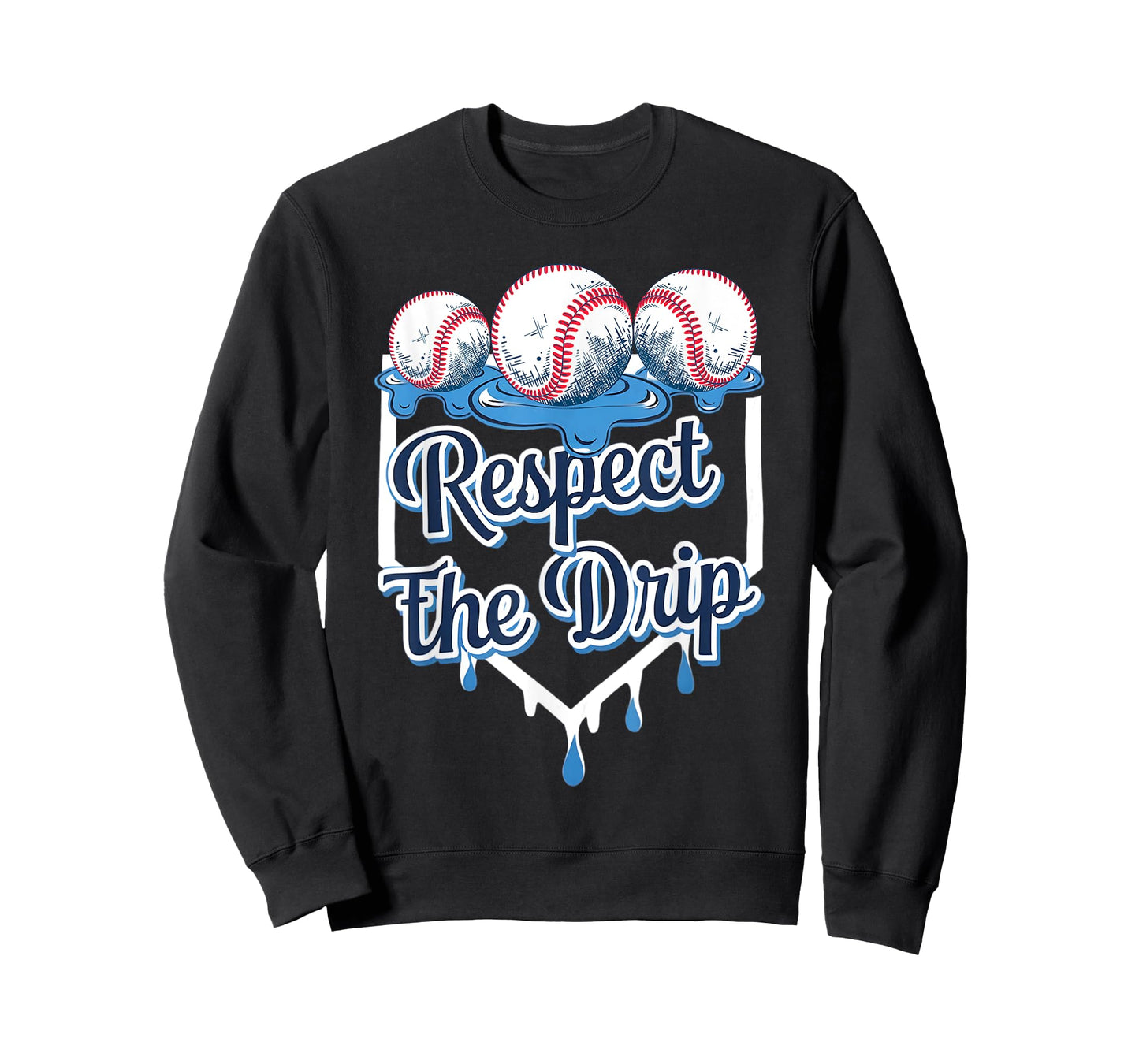 Respect The Drip Baseball Home Plate Ice Cream Dripping Boys T-Shirt