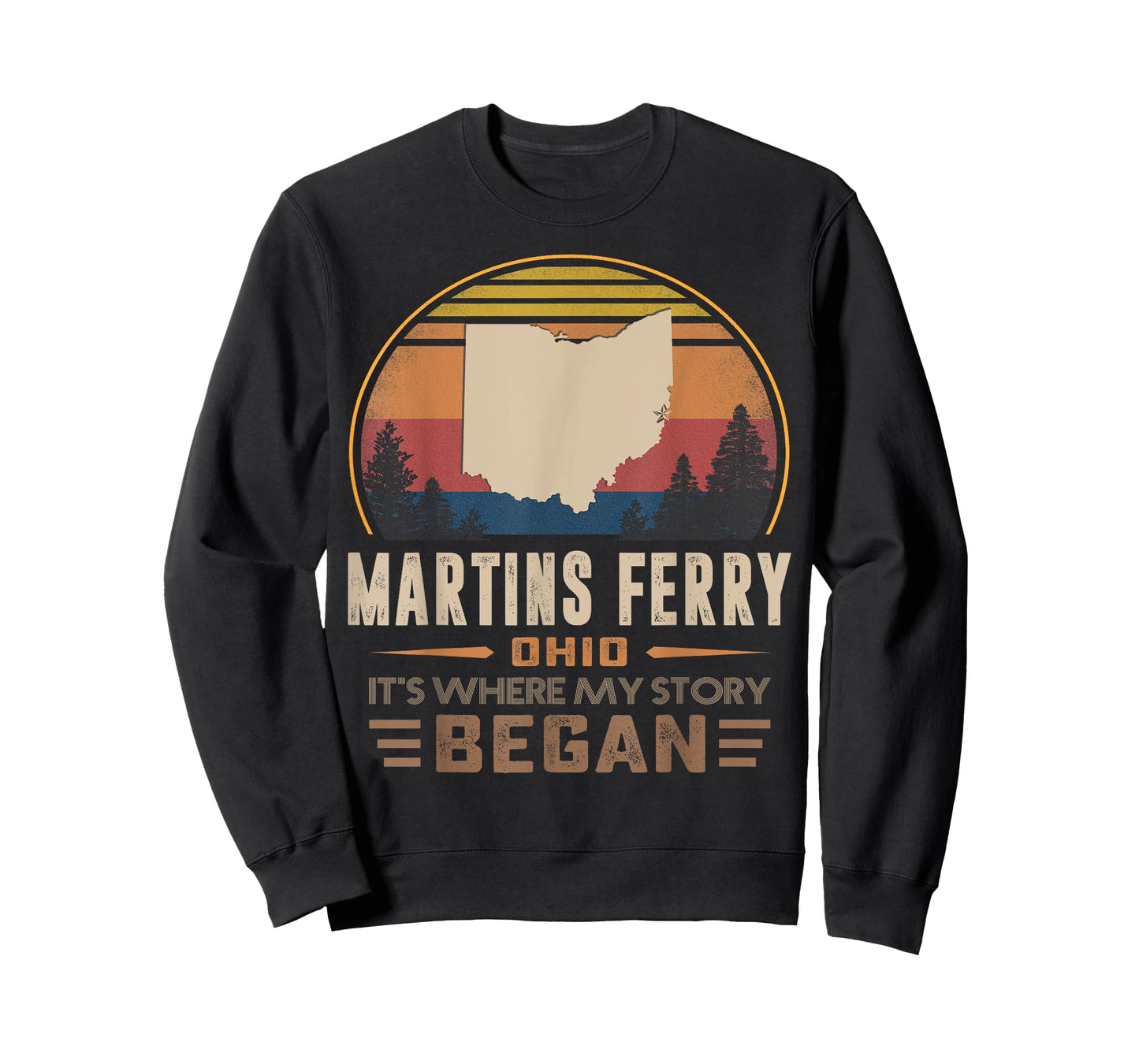 Vintage Martins Ferry Ohio Hometown My Story Began T-Shirt