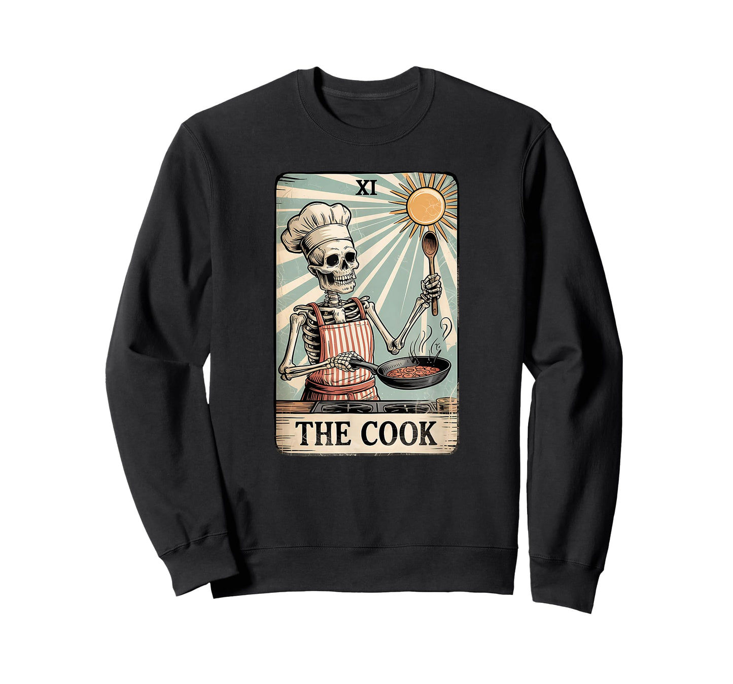 Skeleton Chef Tarot Card Cooking Humor Goth Art T-Shirt