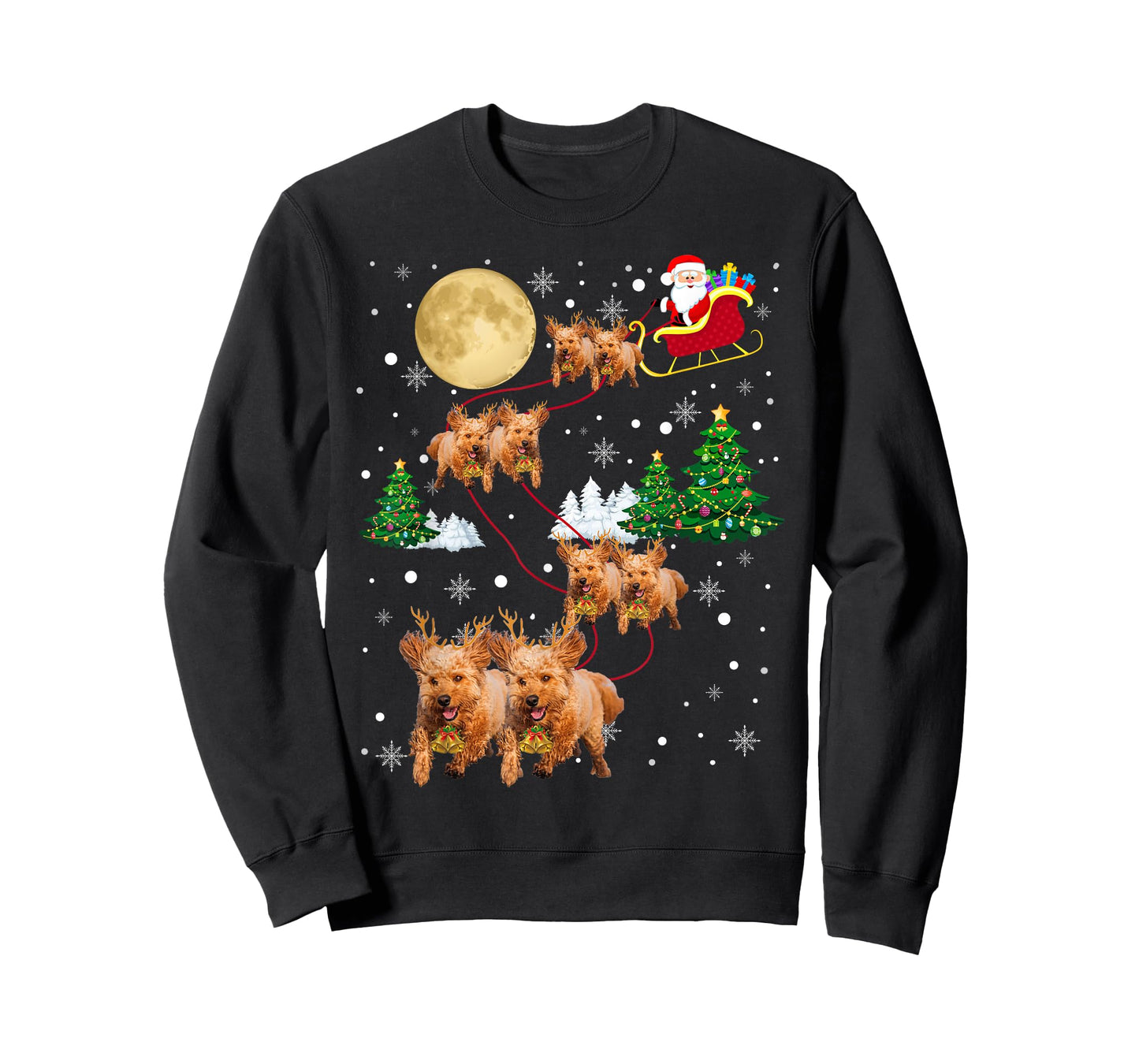 Goldendoodle Dog Tree Christmas Sweater Xmas Pet Dogs Gifts T-Shirt for Men Women Kids